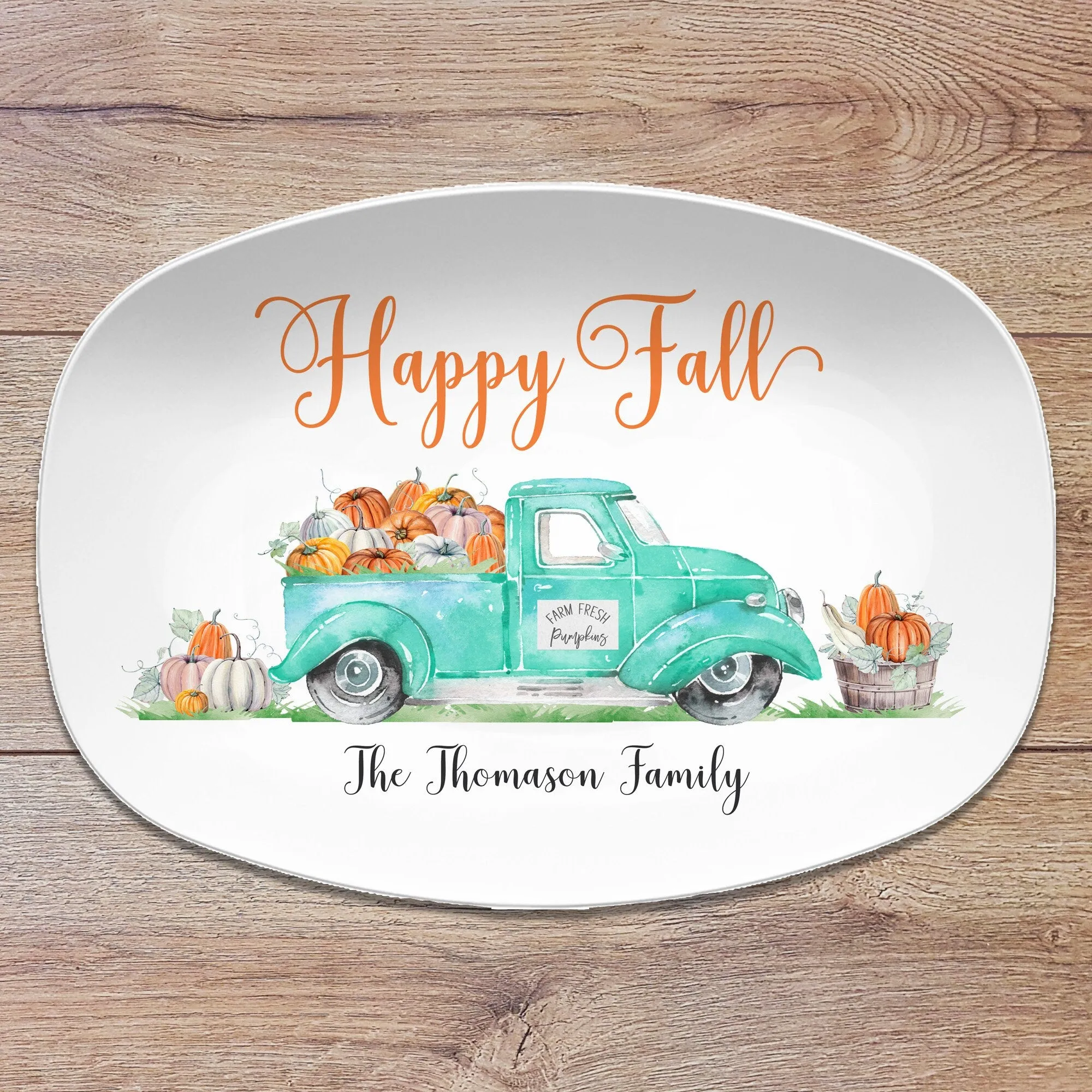 Fall Vintage Truck Personalized Platter