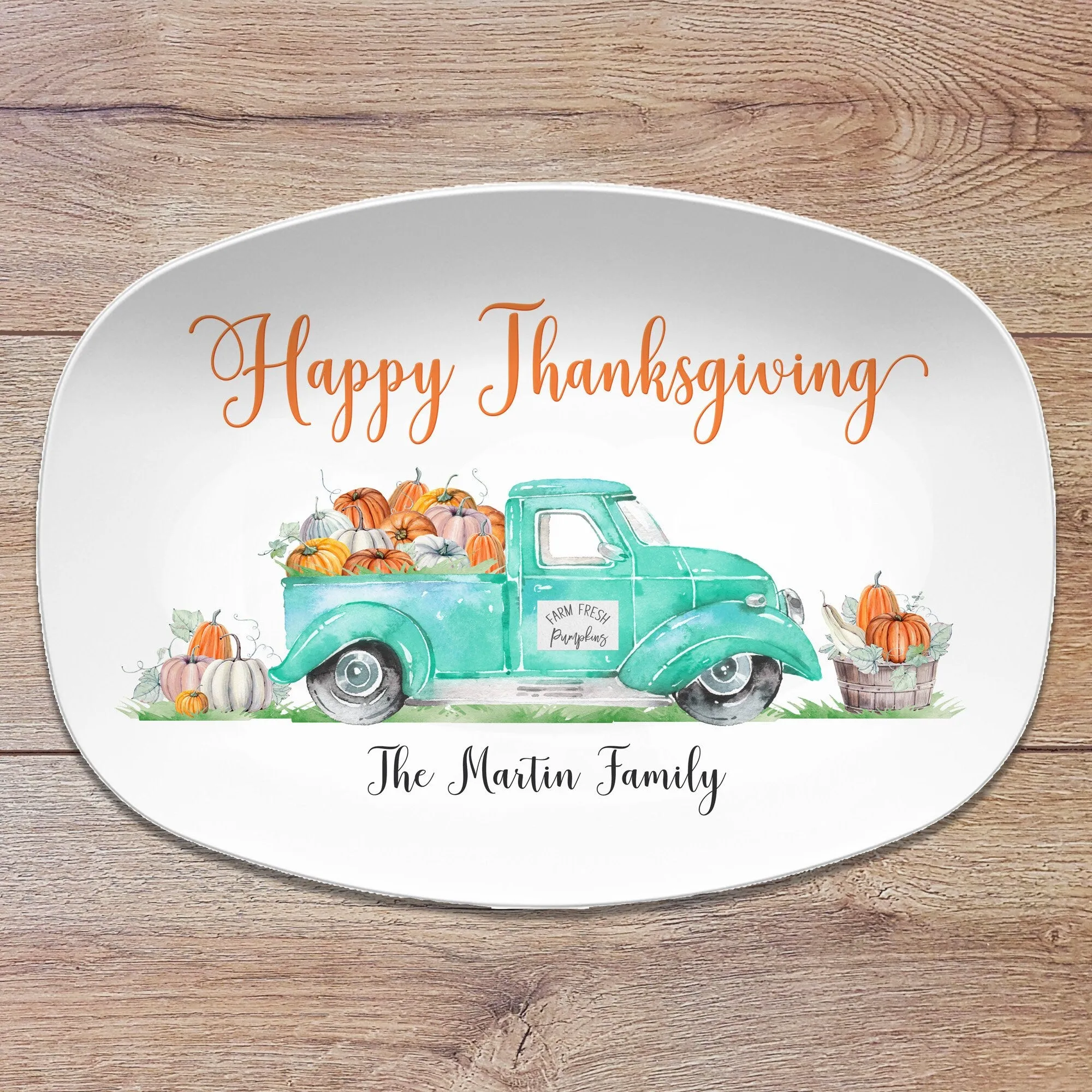 Fall Vintage Truck Personalized Platter