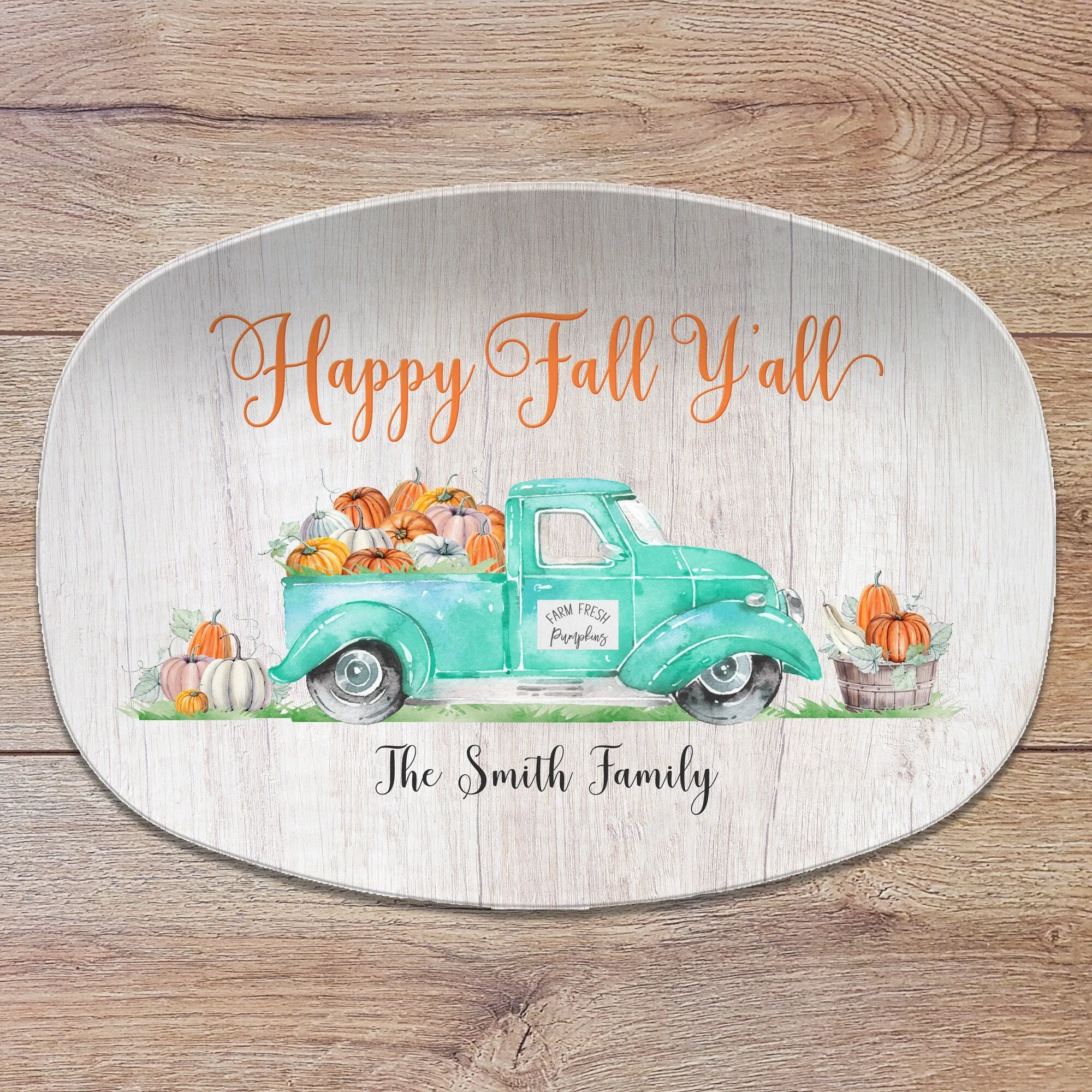 Fall Vintage Truck Personalized Platter