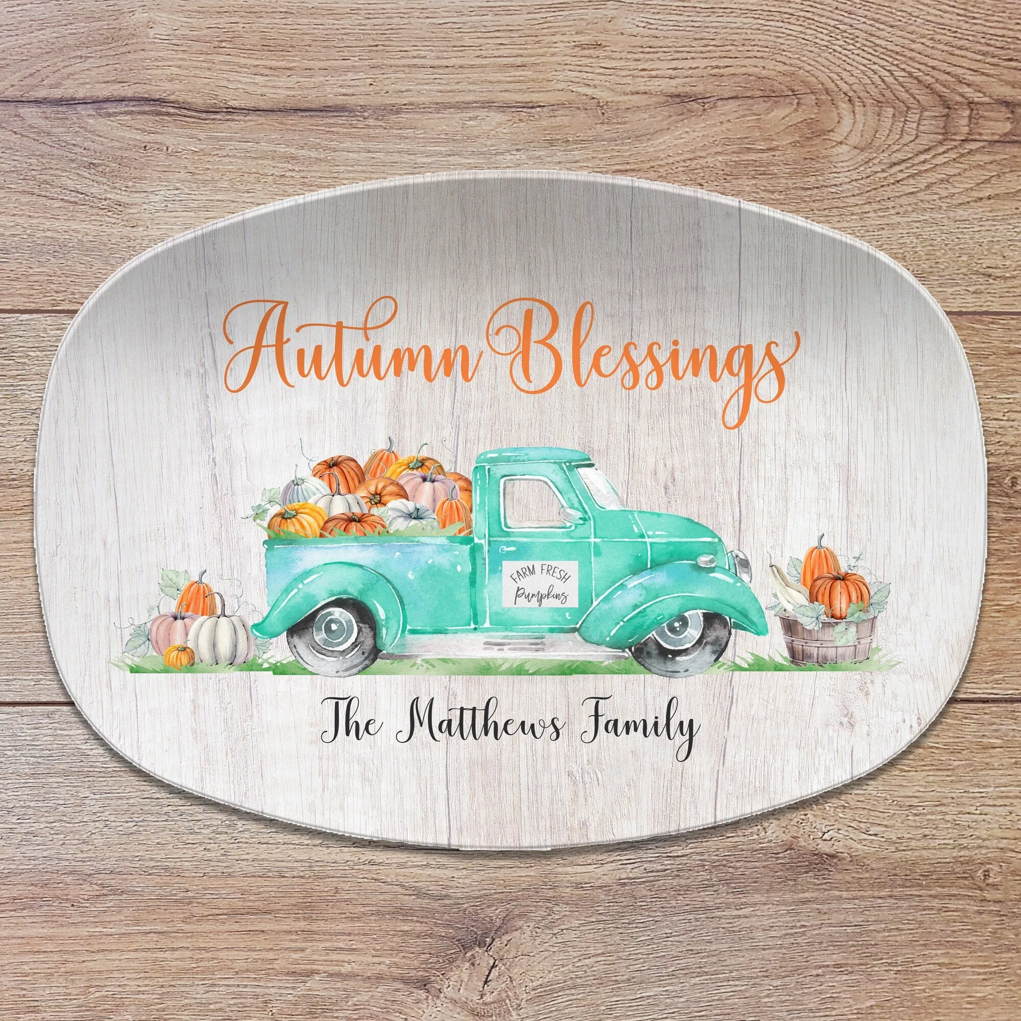 Fall Vintage Truck Personalized Platter