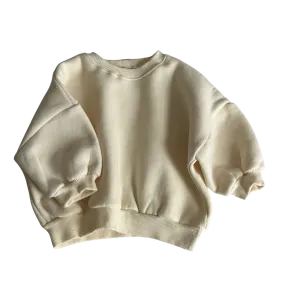 Fleeced Cotton Sweatshirt - Ivory