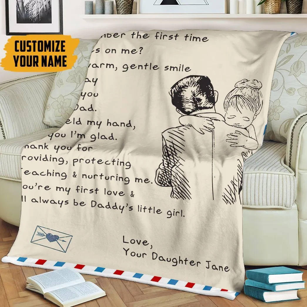 Gearhuman 3D Air Mail Letter To Dog Dad Fathers Day Custom Name Blanket