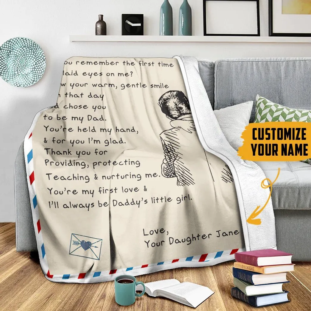 Gearhuman 3D Air Mail Letter To Dog Dad Fathers Day Custom Name Blanket