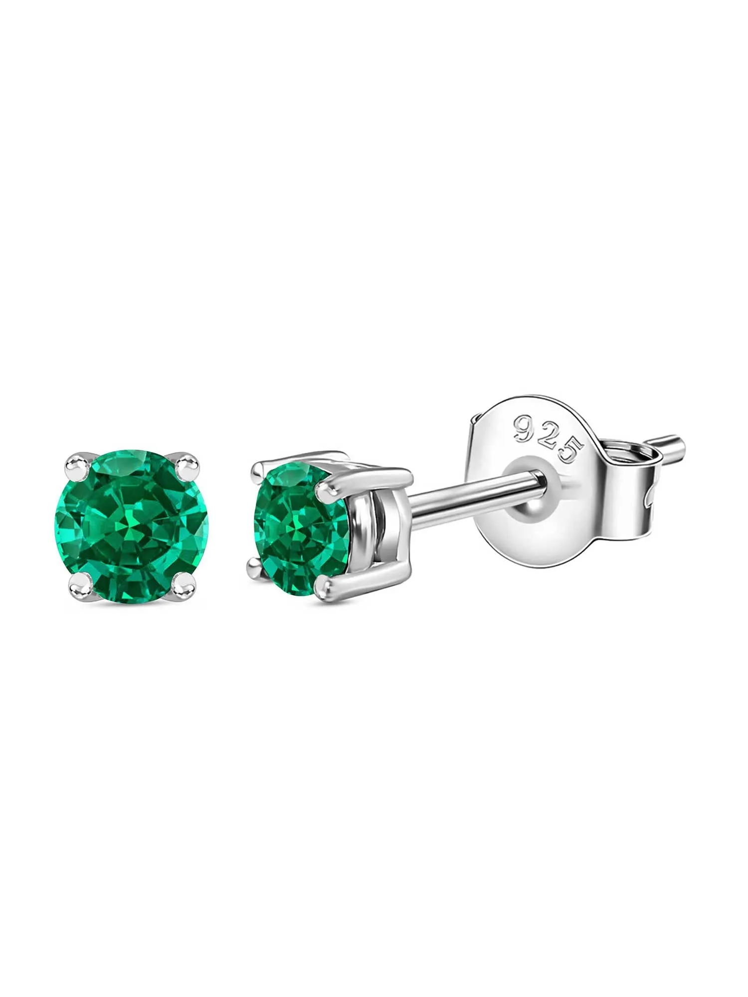 Half Carat Green Emerald Studs For Women