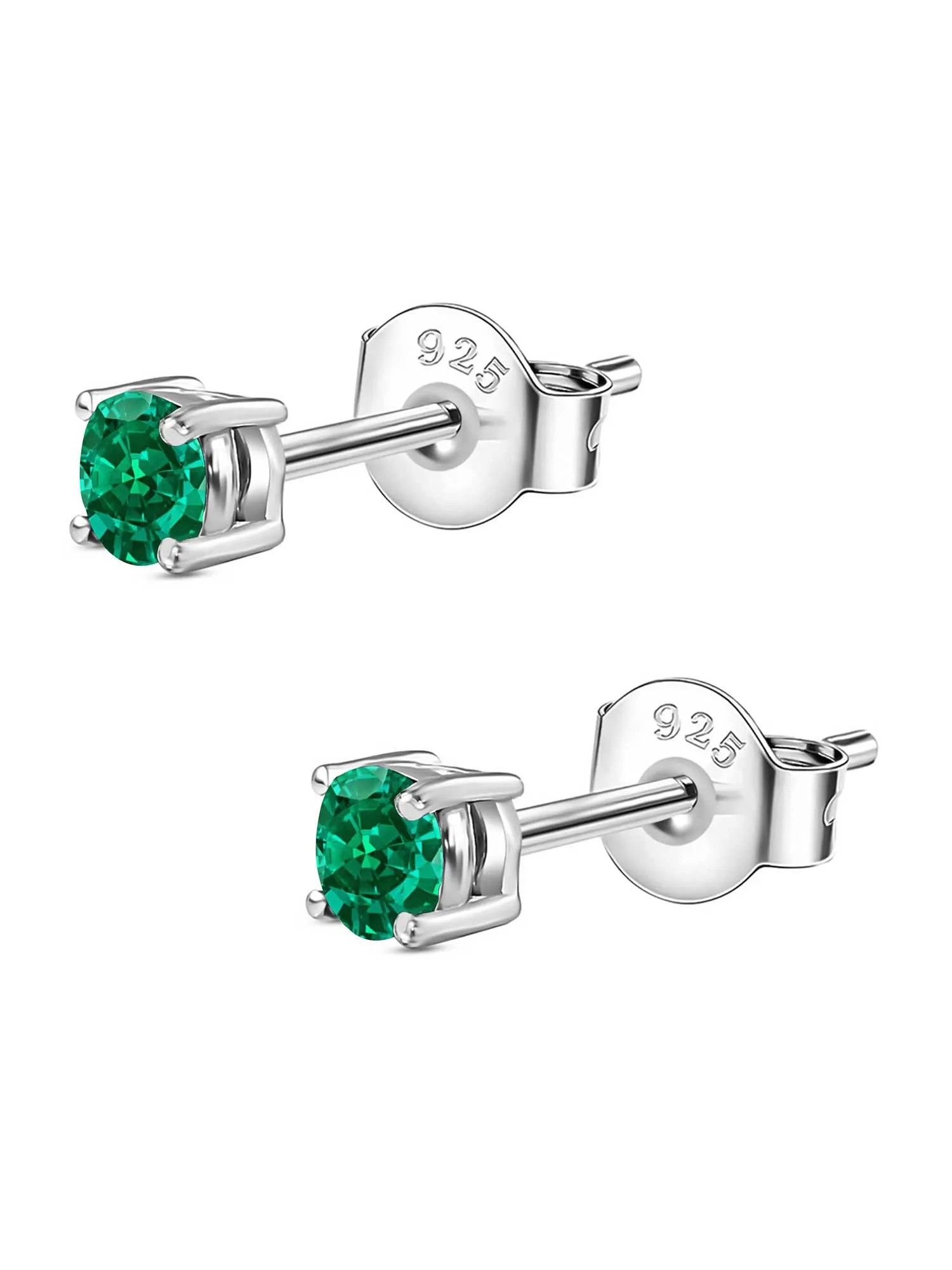 Half Carat Green Emerald Studs For Women