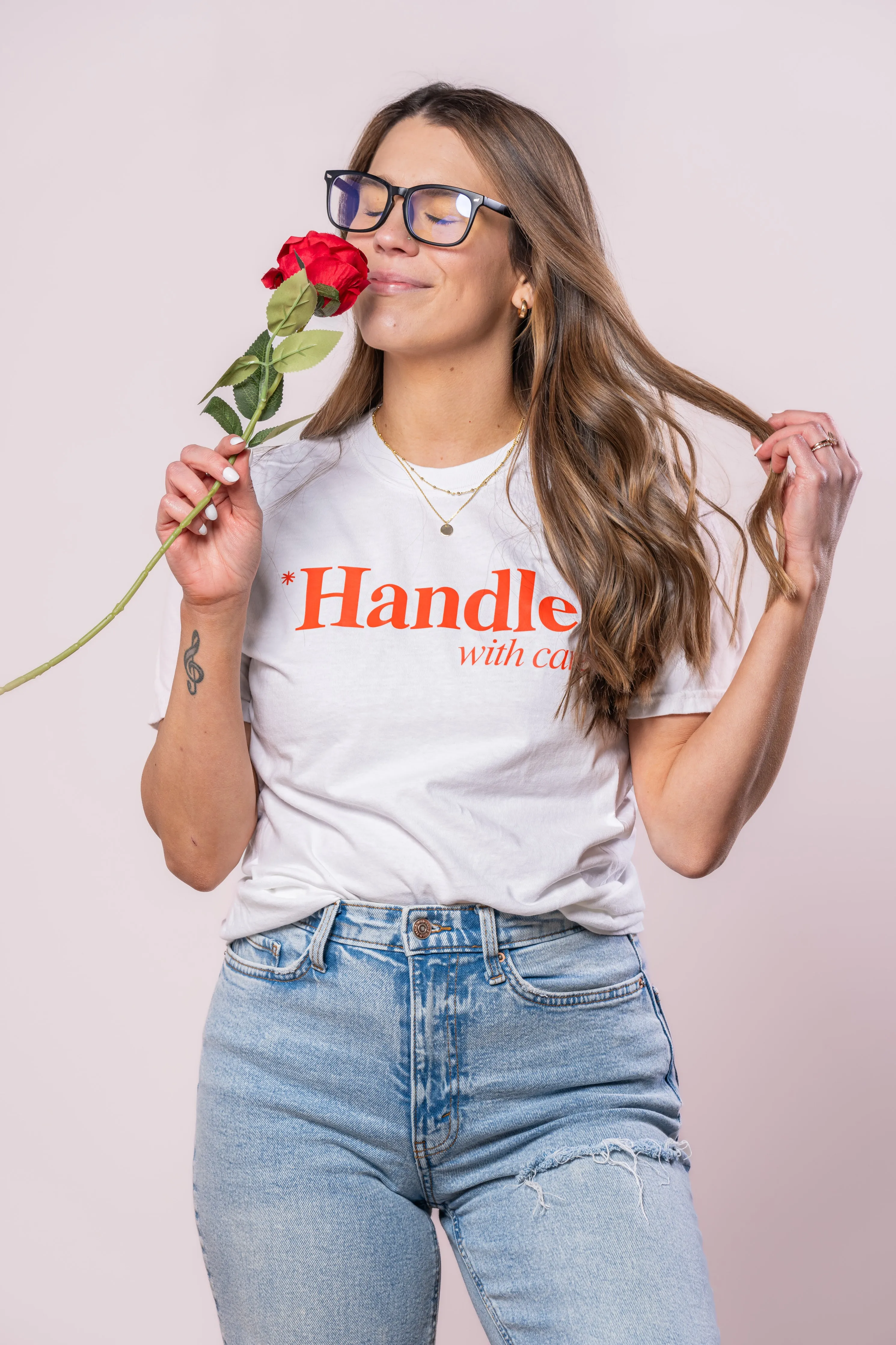 *Handle With Care - Tee (Vintage White, Short Sleeve)