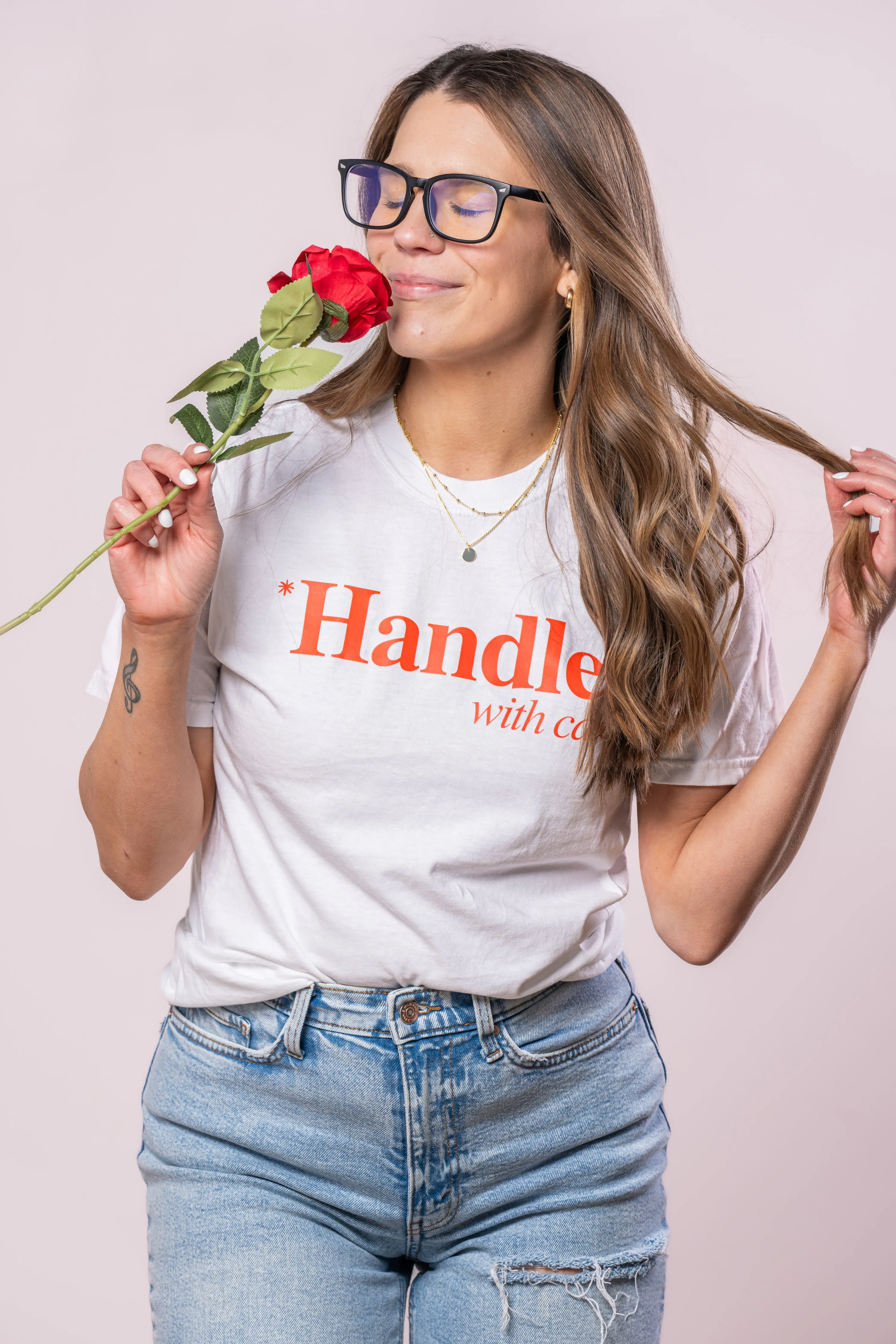 *Handle With Care - Tee (Vintage White, Short Sleeve)