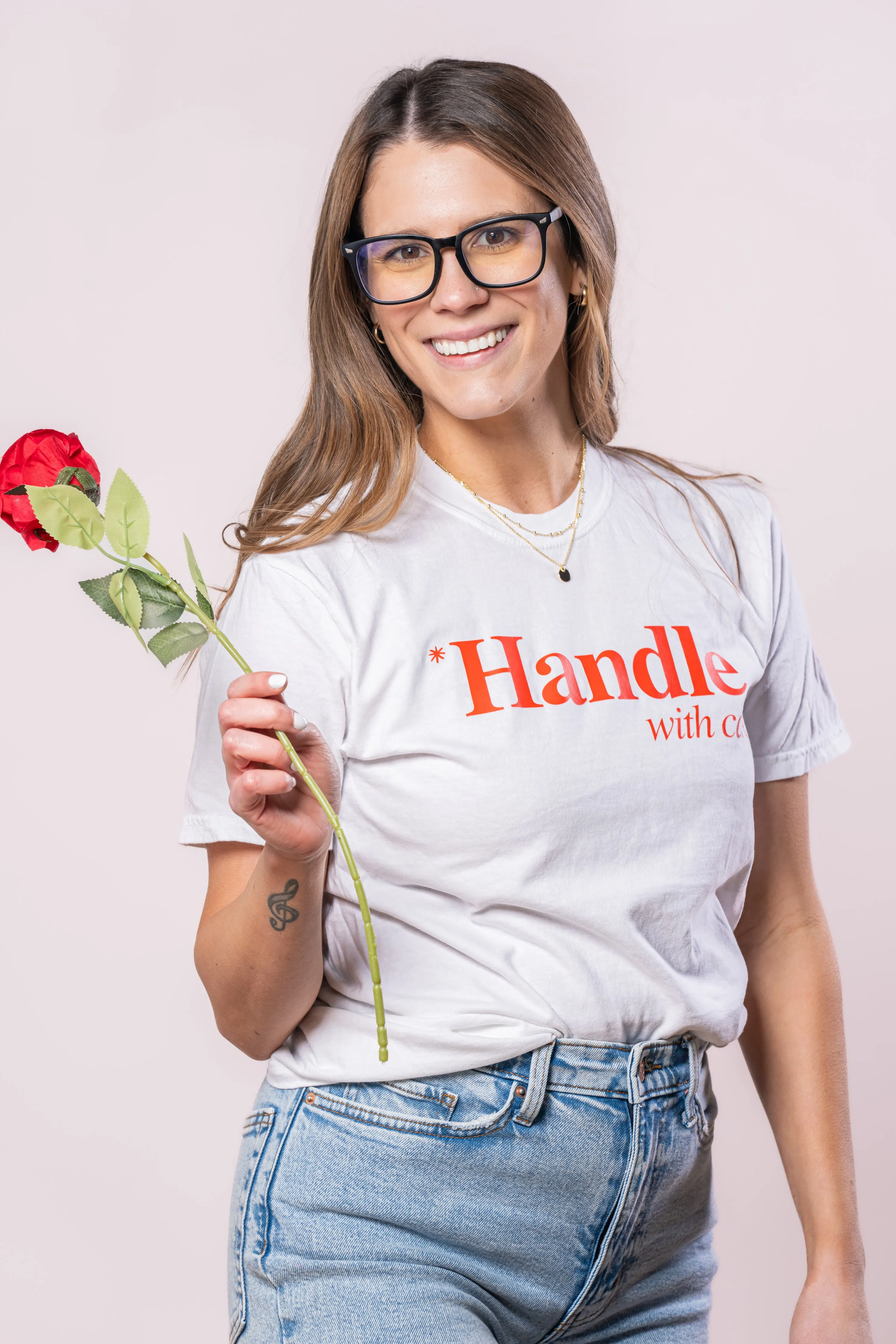 *Handle With Care - Tee (Vintage White, Short Sleeve)