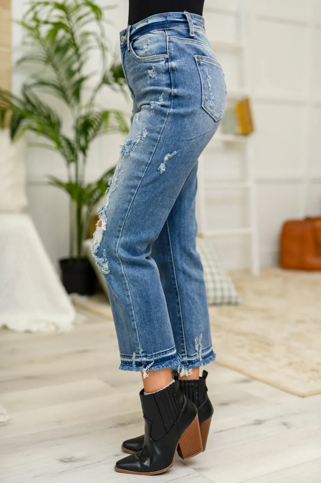 Harley Distressed Ankle Hem Judy Blue Jeans