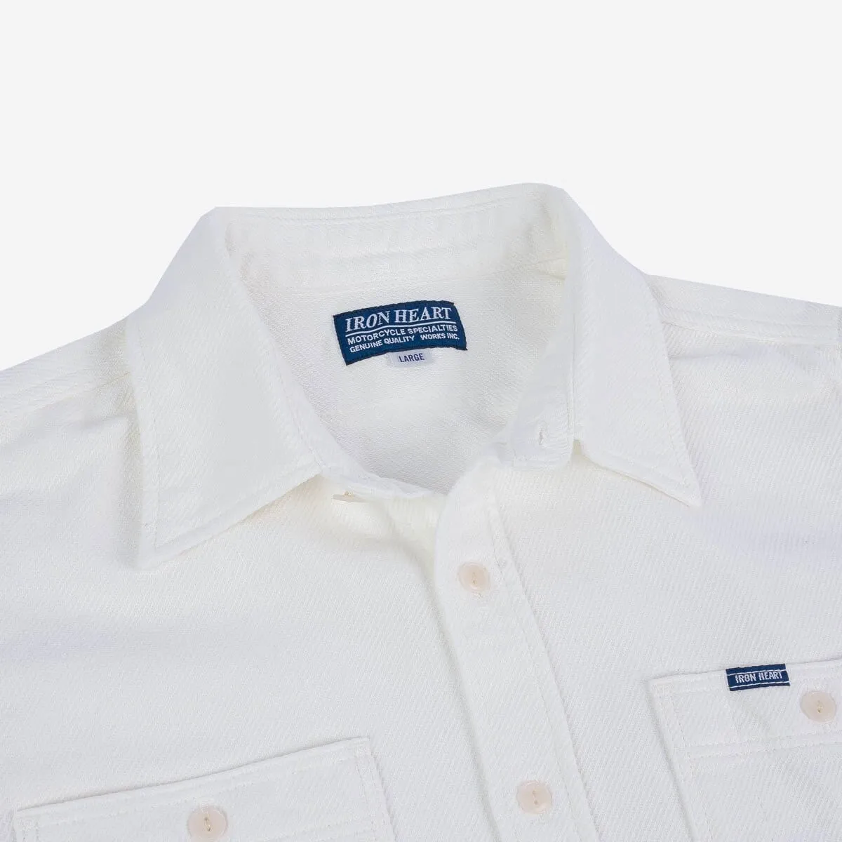 Iron Heart - IHSH-279-WHT - 7oz Soft Flannel Work Shirt - White