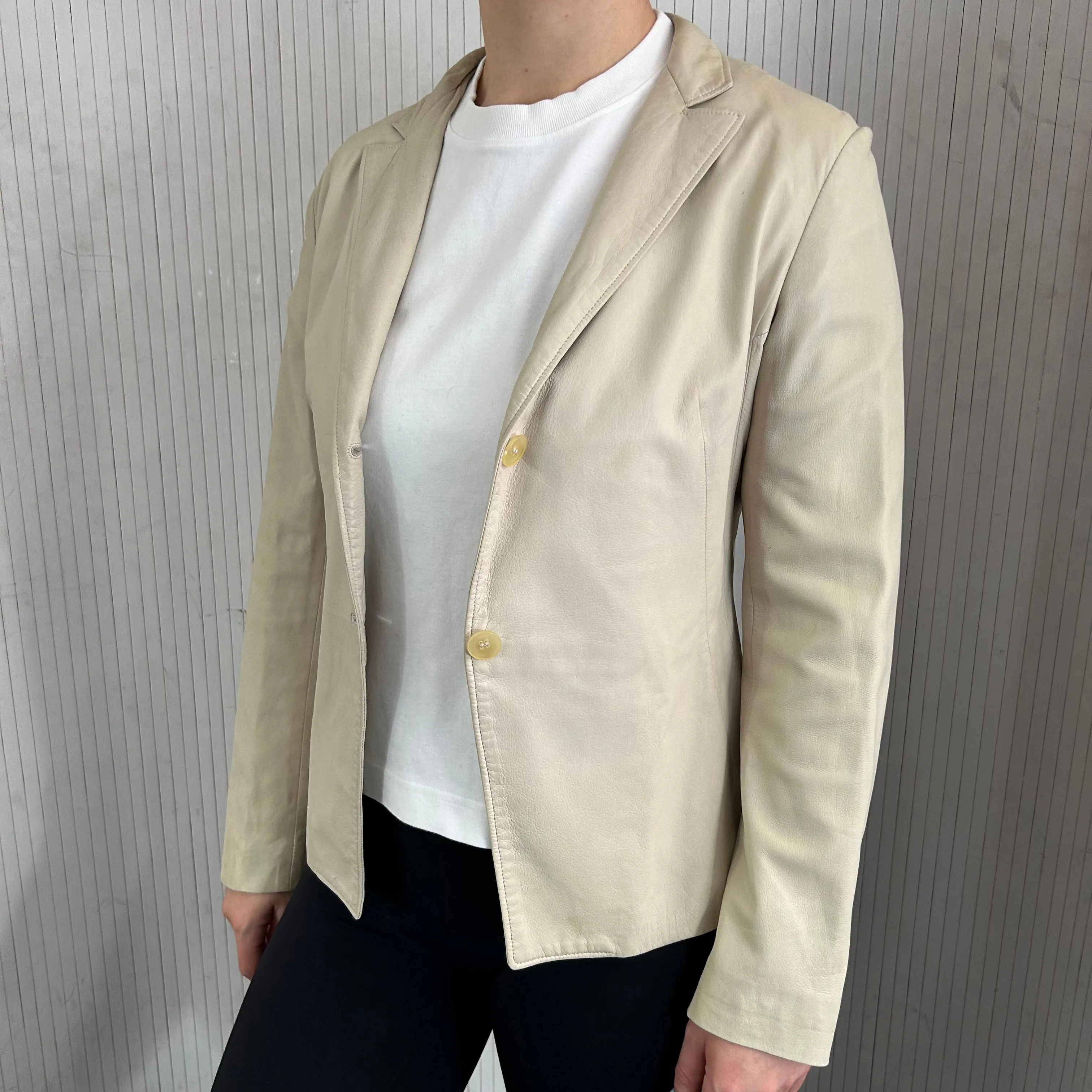 Jil Sander Vanilla Buttersoft Leather Blazer XS/S