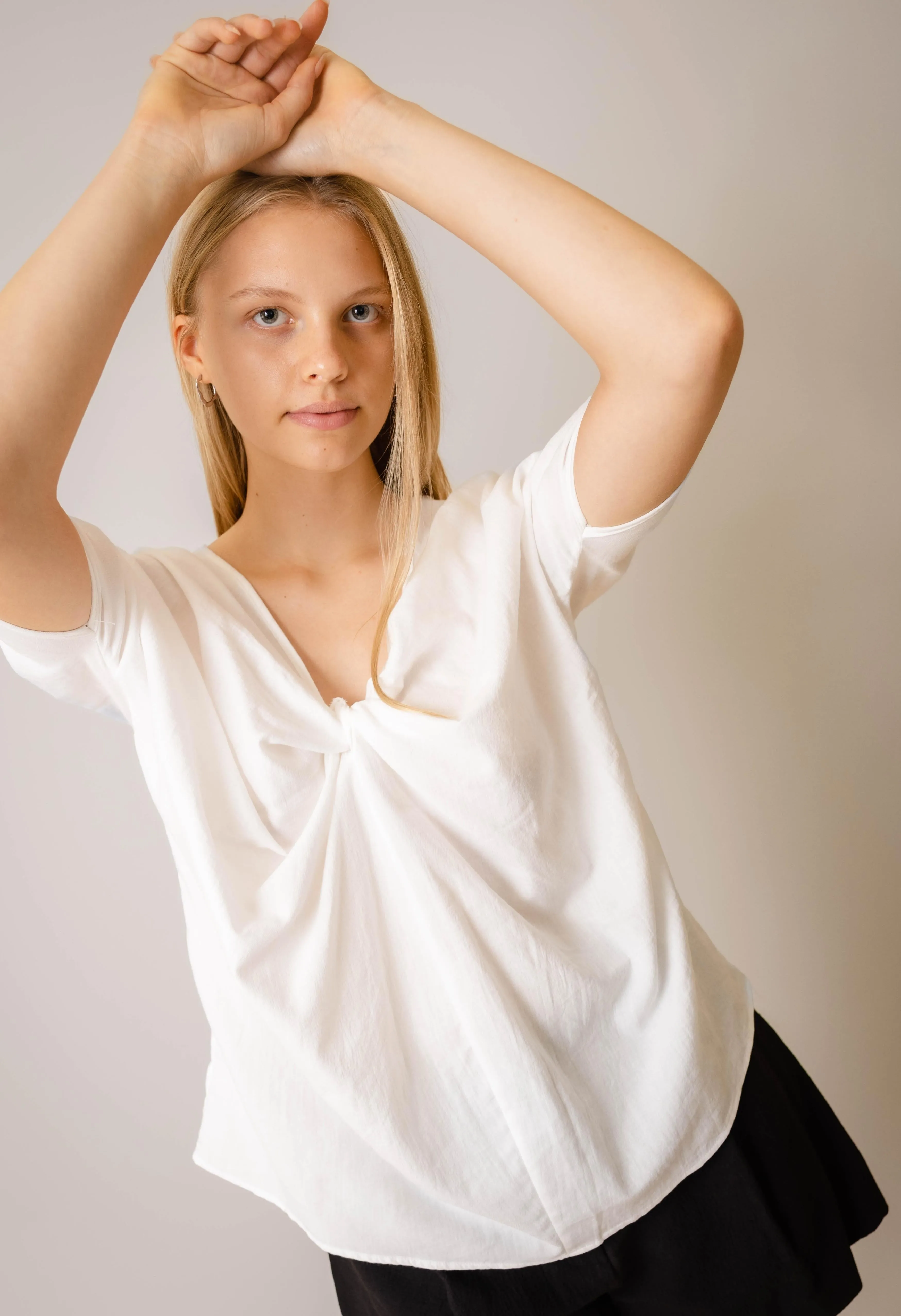 June Twist Blouse In White