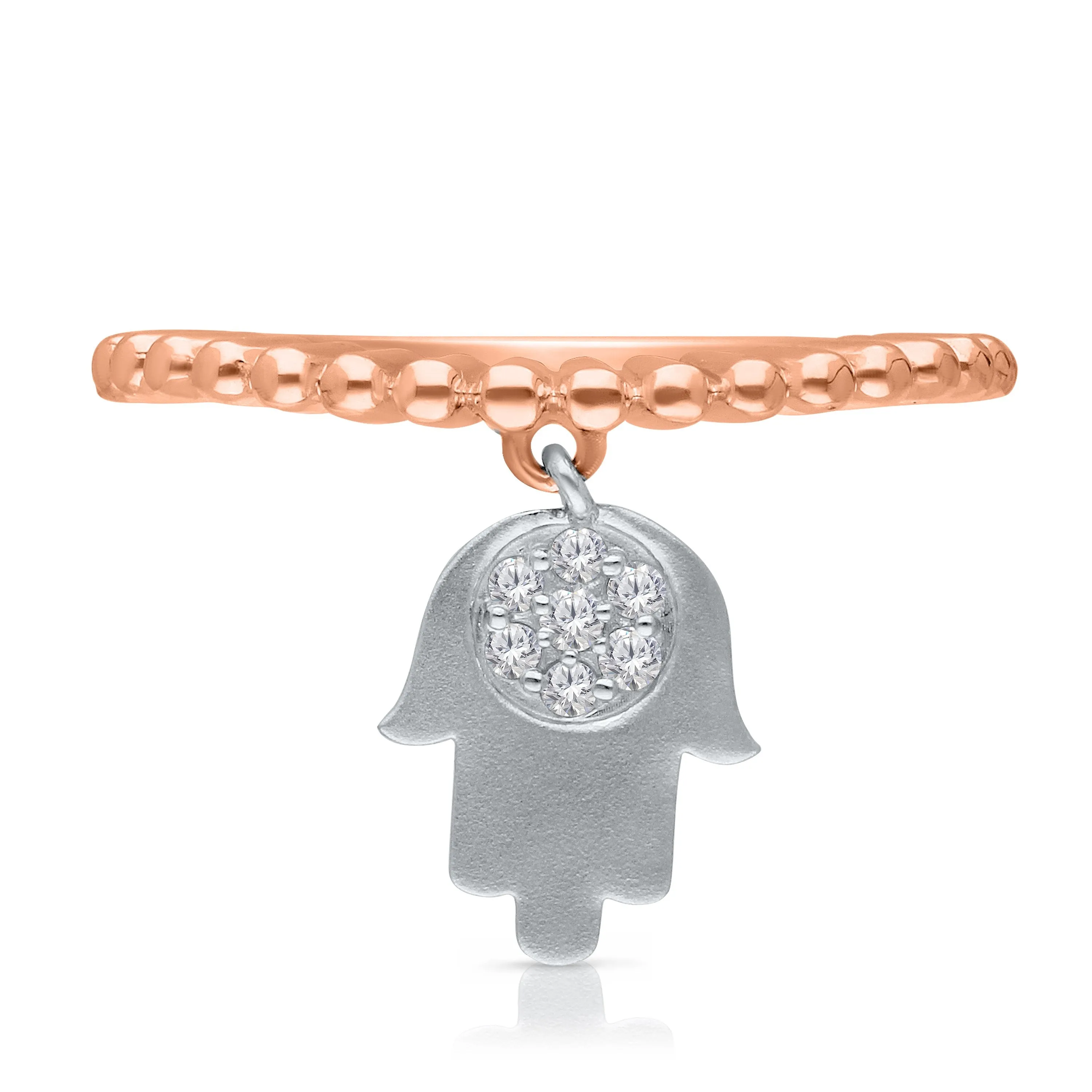 Kallati Eternal Diamond Hamsa Ring in 14K Two-Tone Gold