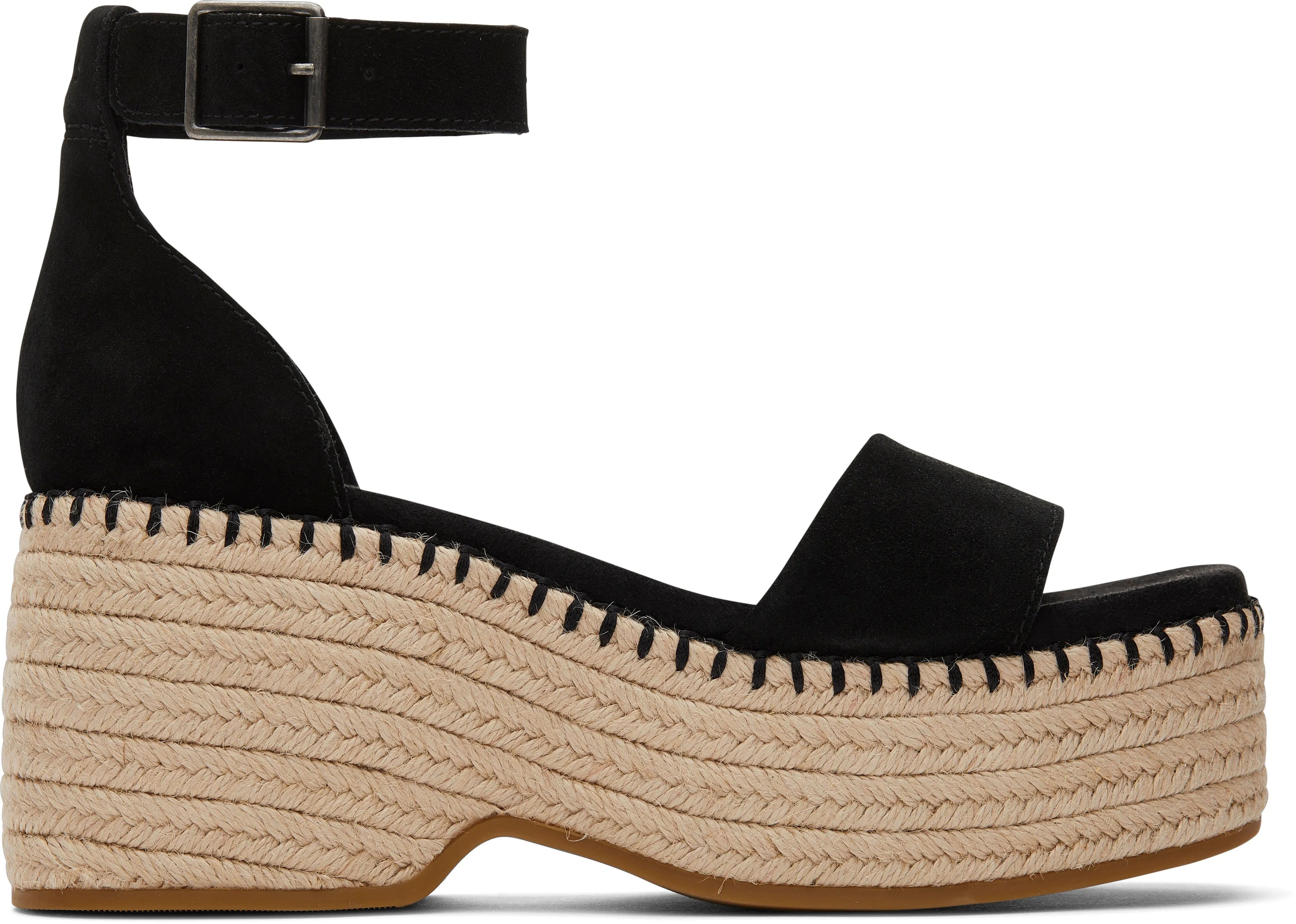 Laila Platform Sandal - Black Suede