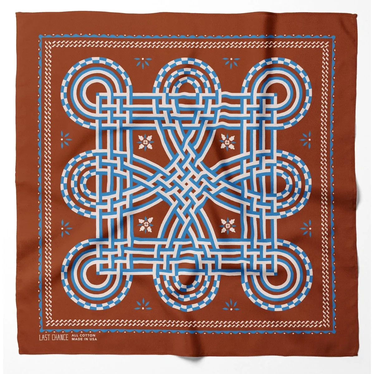 Last Chance Textiles: Organic Cotton Love Knot Bandana - Auburn