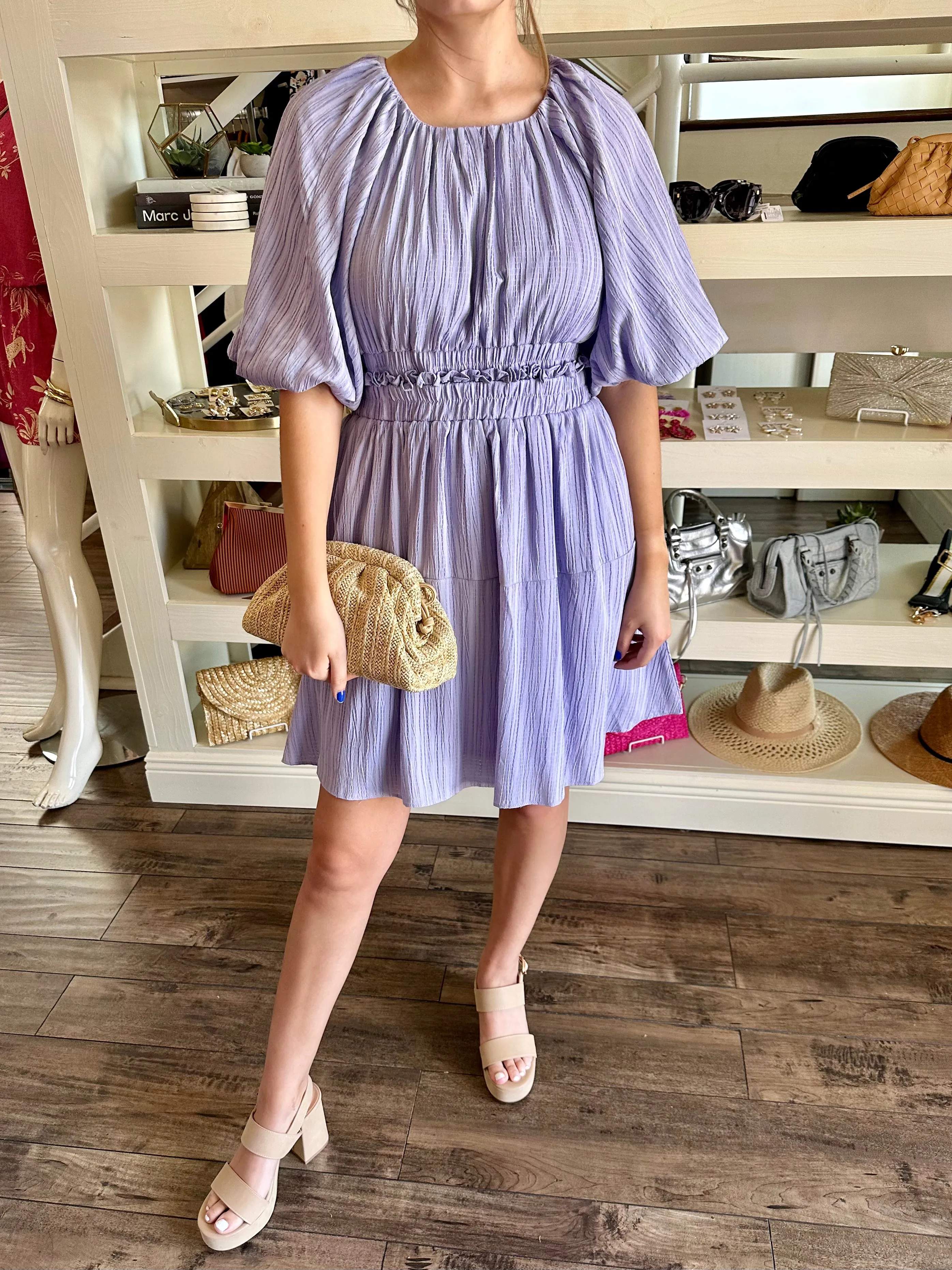 Lavender Back Button Dress