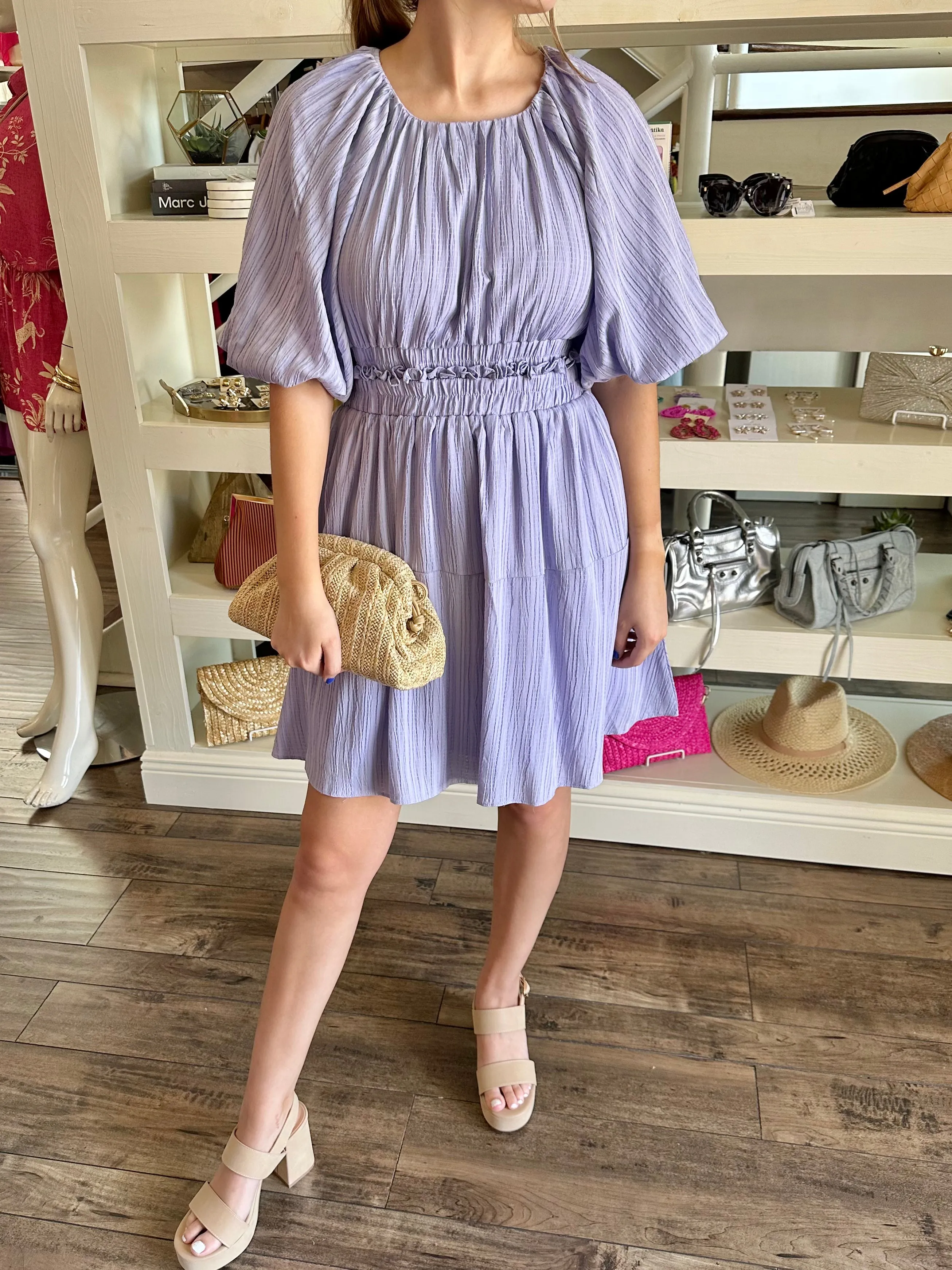 Lavender Back Button Dress