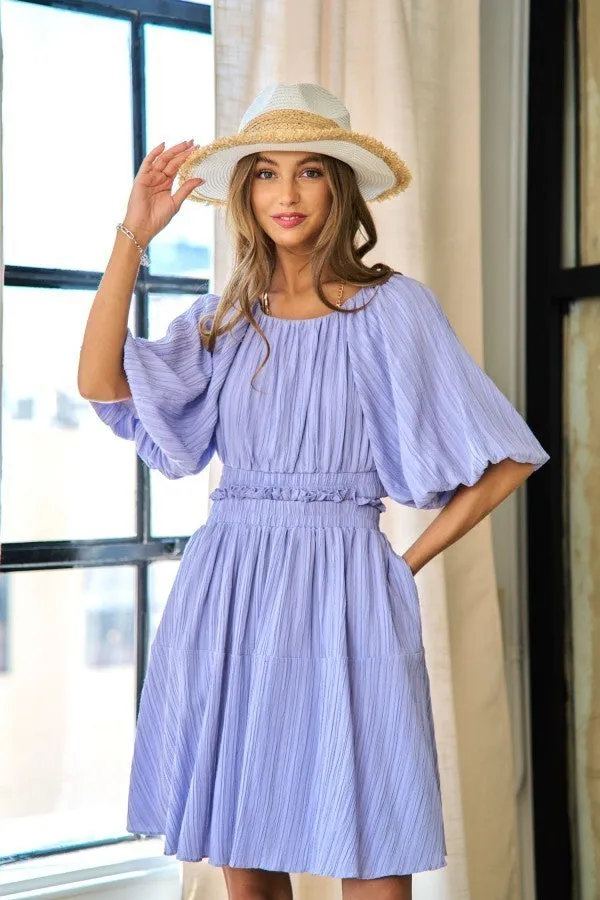 Lavender Back Button Dress