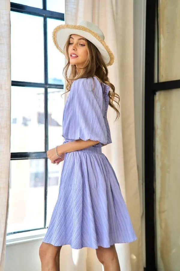 Lavender Back Button Dress