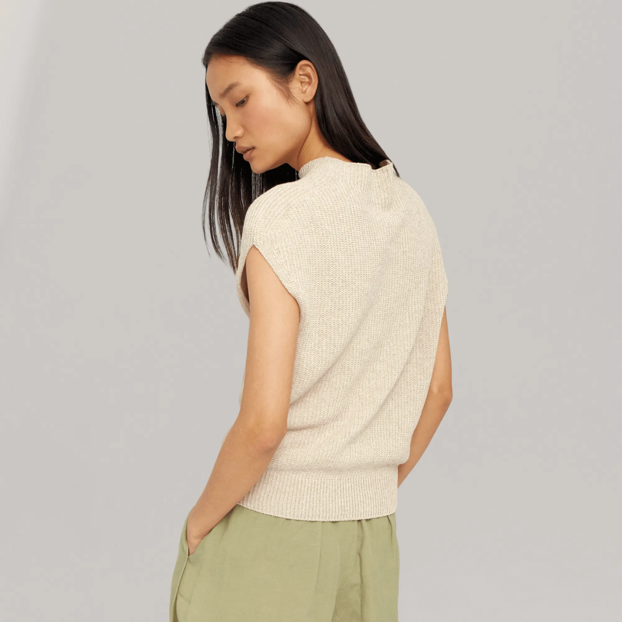 Lea - Sleeveless Recycled Cotton Knit Top | Women's