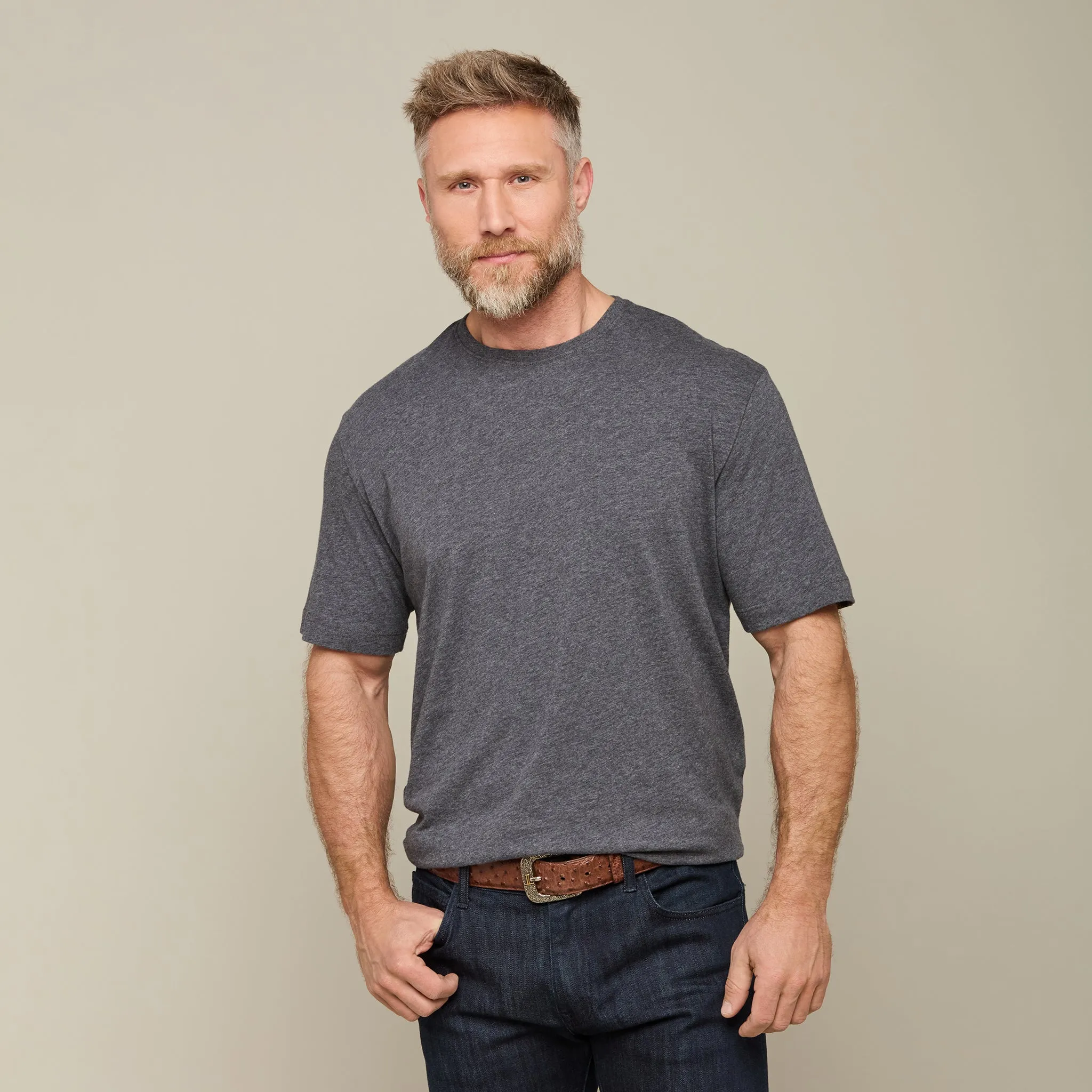 Lucchese Pima Cotton Tee :: Grey Melange