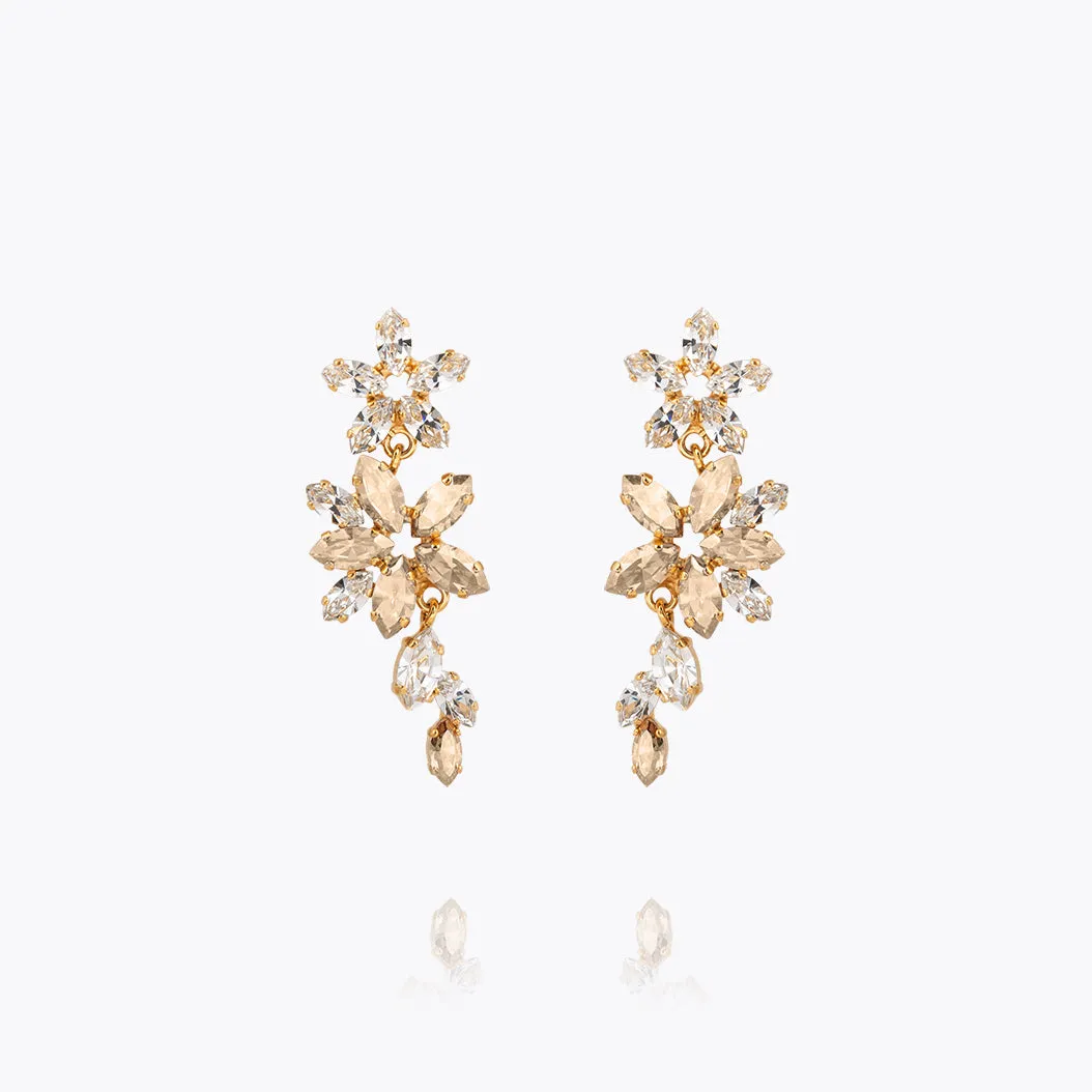 Melia Earrings / Crystal / Golden Shadow