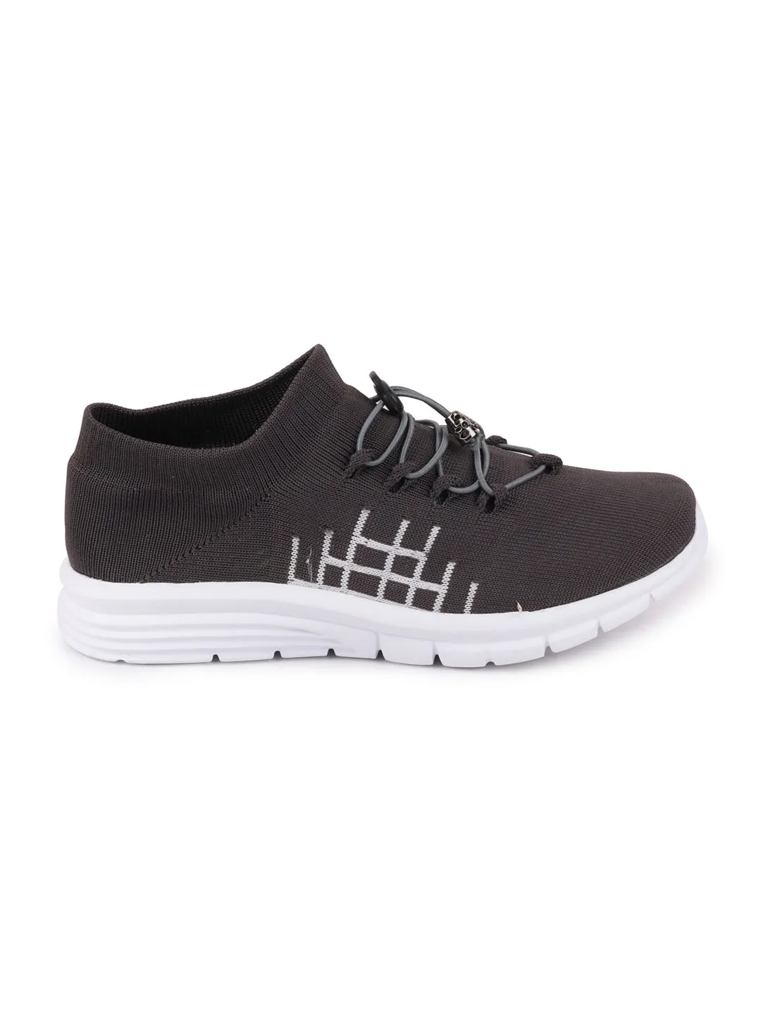 Men Grey Sports Lace-Up Walking Shoes