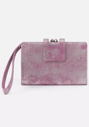 Metallic Leather Violet Wristlet