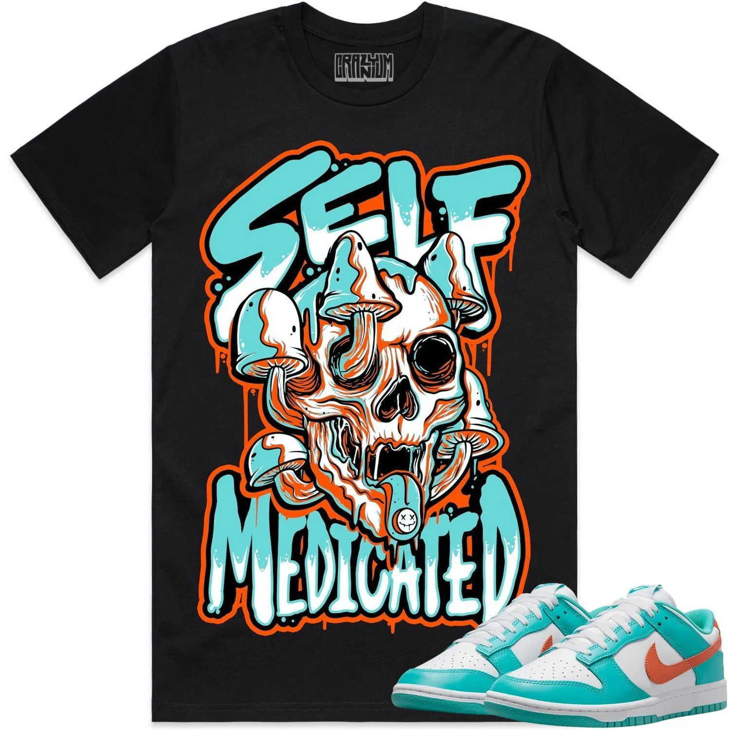 Miami Dolphin Dunks Shirt to Match - MIAMI SELF MEDICATED