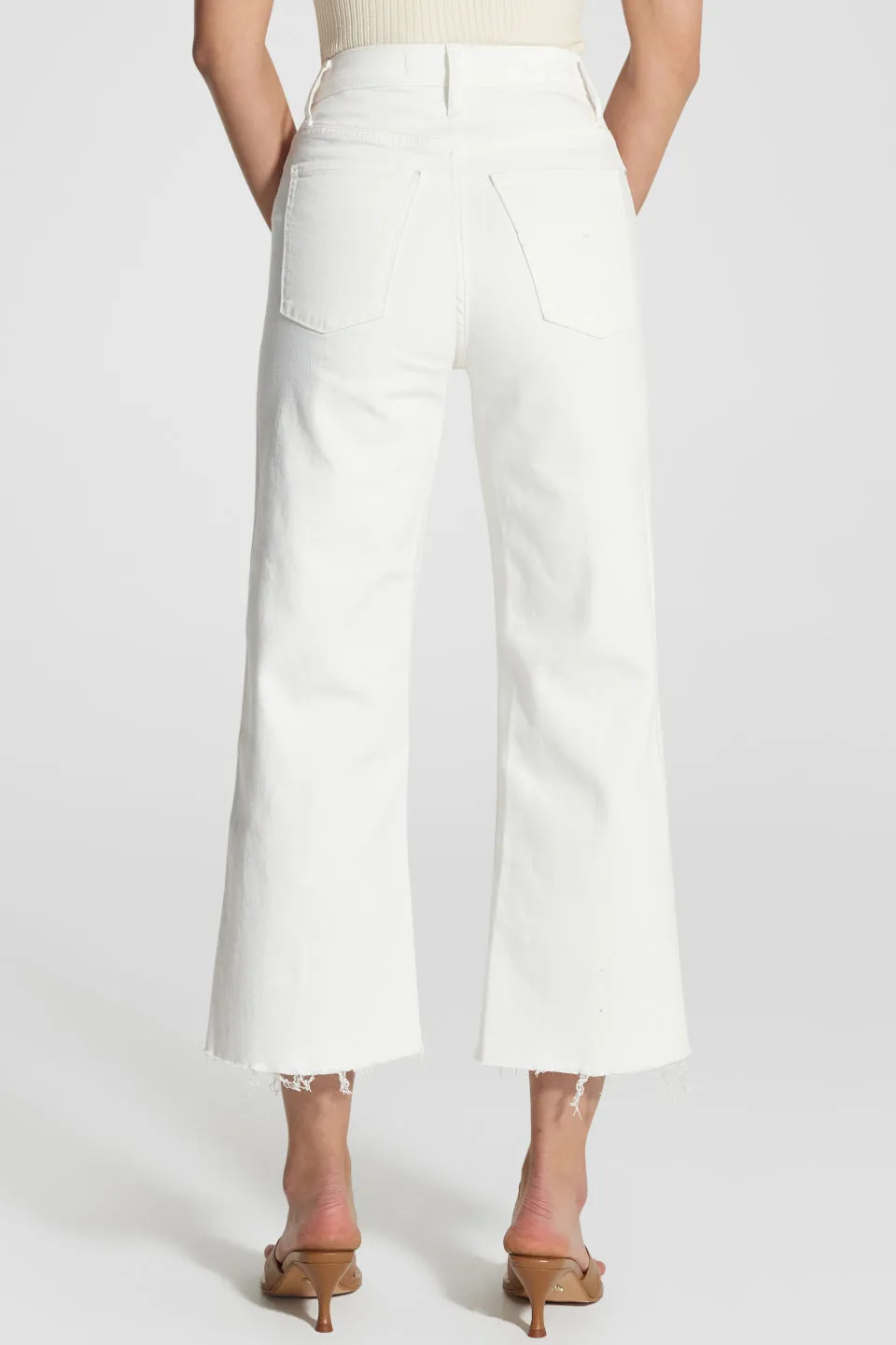 Milla Shell White Wide Leg Ankle Denim Jean