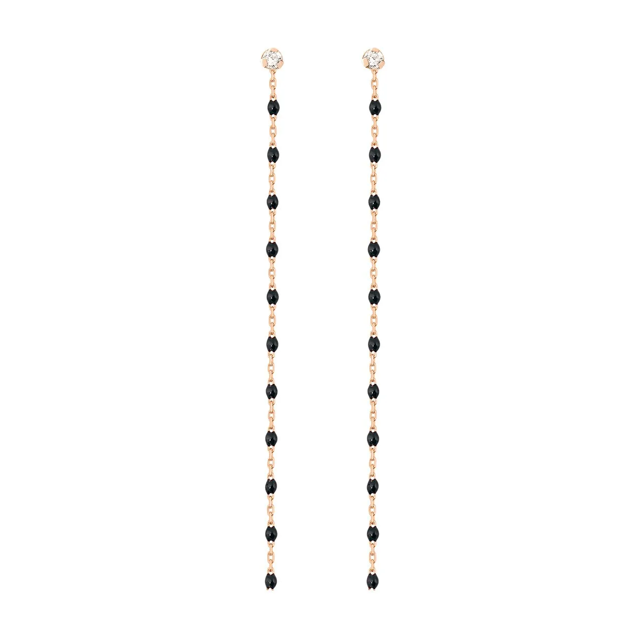 Mini Gigi Party Black diamond earrings, Rose Gold