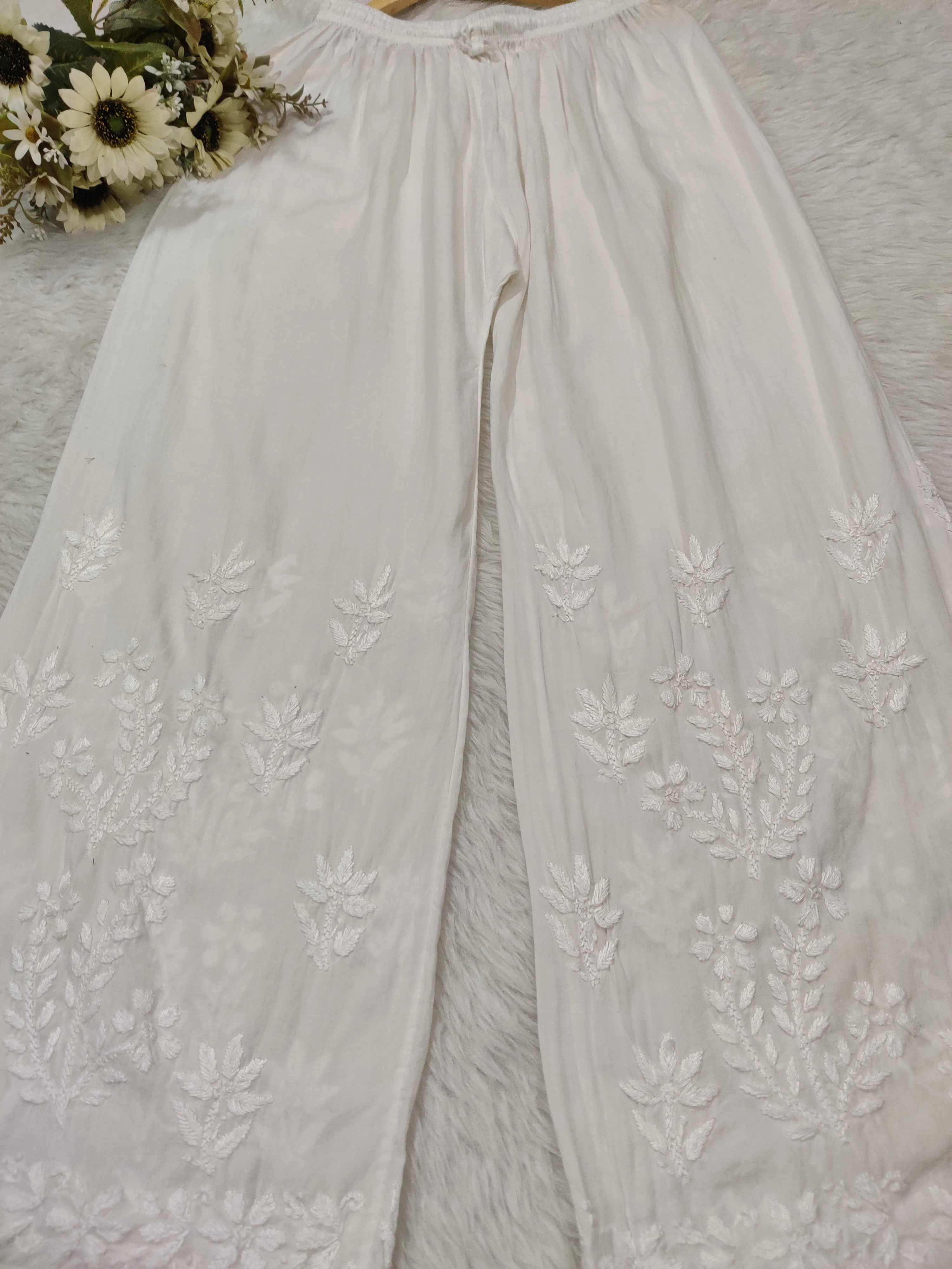 Modal Cotton Chikankari Pallazo