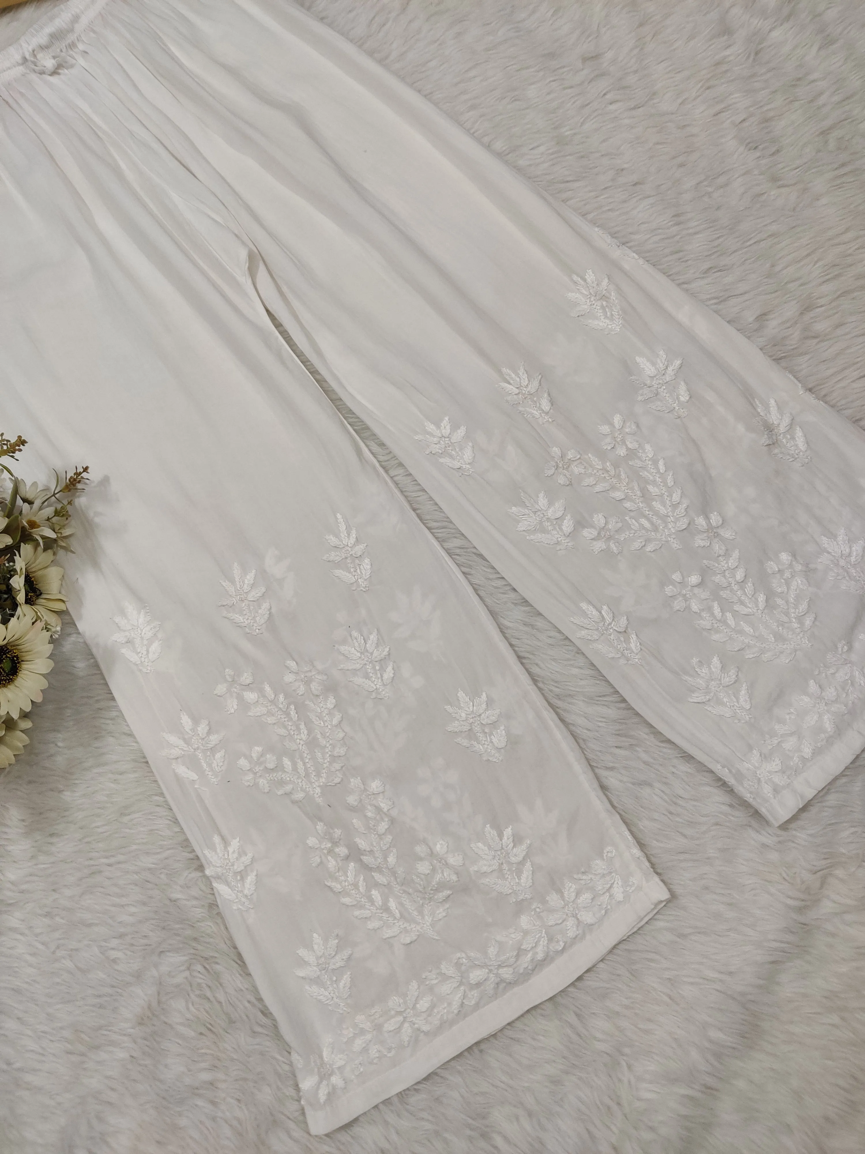 Modal Cotton Chikankari Pallazo