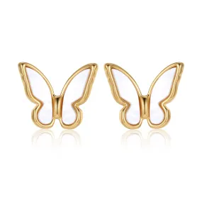 Mother of Pearl Butterfly Ear Stud Earrings