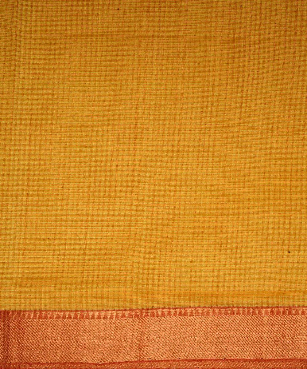 Mustard handwoven mangalagiri cotton saree