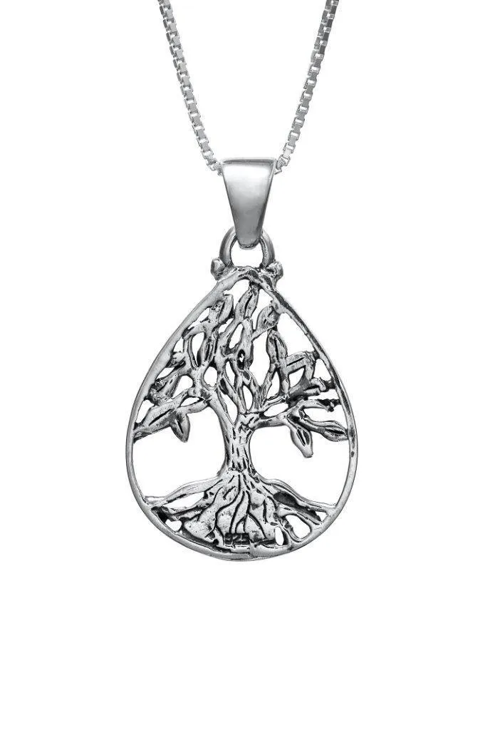 Nano Sim OB Silver Pendant - Tree of Life with Drop Frame from the Holyland