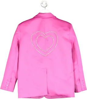 Nasty Gal Pink Premium Heart Embellished Blazer UK 8