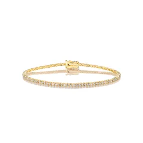 Nayeli 1 Carat 2 Pointers Each Stone Round Brilliant Diamond Tennis Bracelet in 14k Yellow Gold