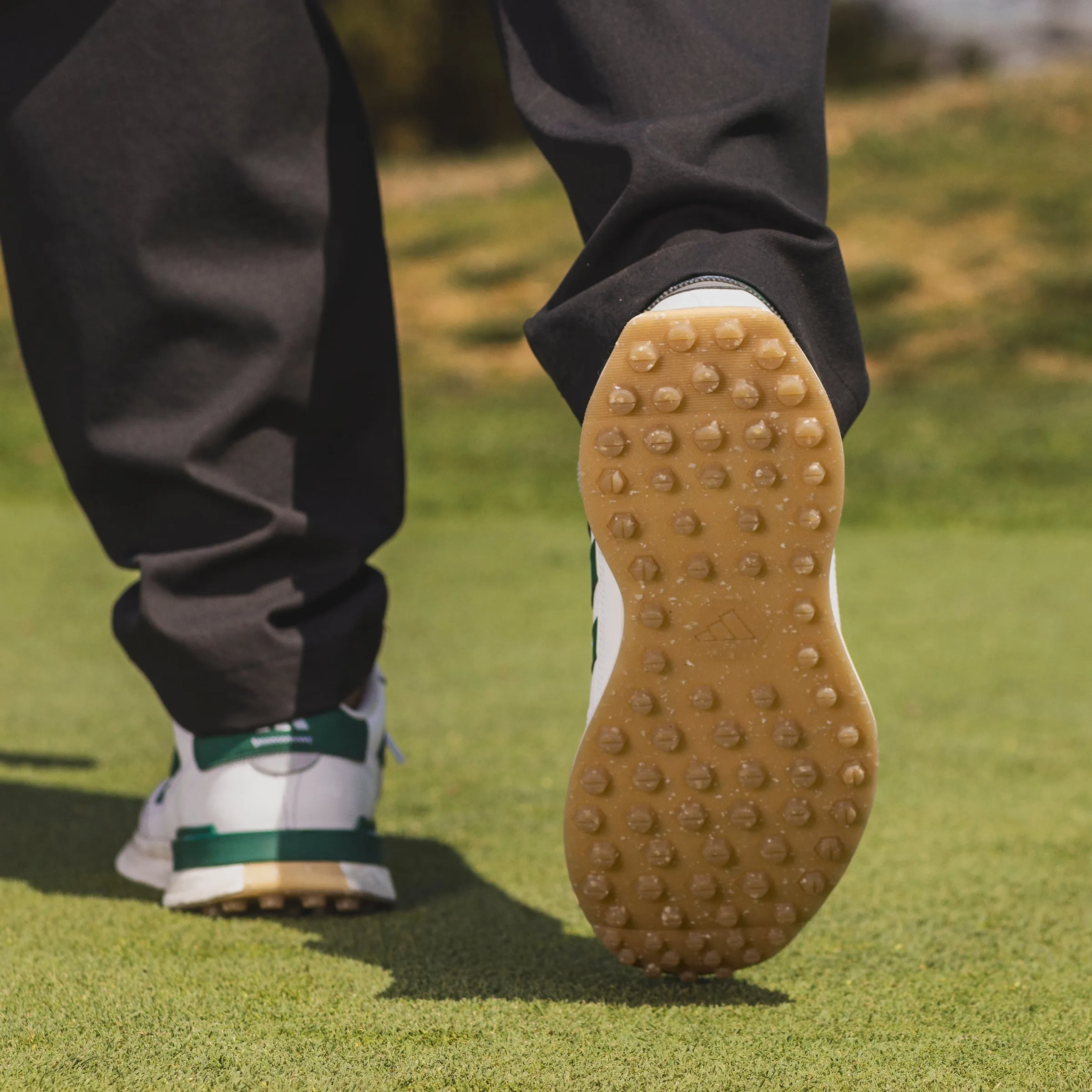 NEW adidas S2G Spikeless Leather 24 Golf Shoes - White/Court Green/Gum4