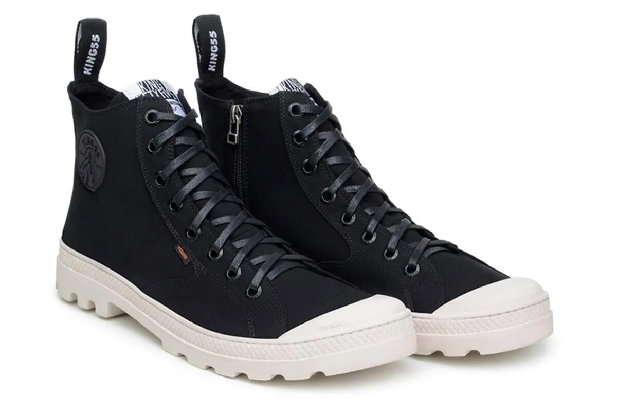 'New Hammer' vegan canvas high-top sneaker by King55 - black