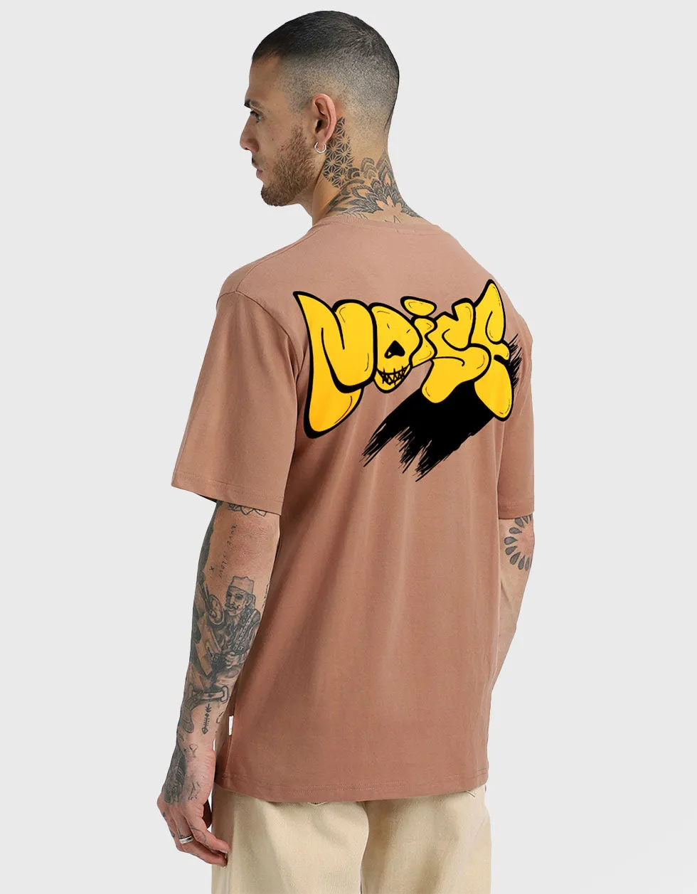 NOISE Cork Oversized Puff Printed Tshirt