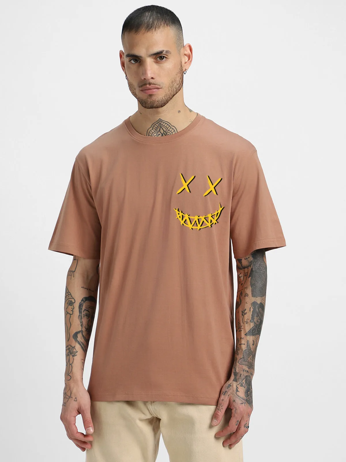 NOISE Cork Oversized Puff Printed Tshirt