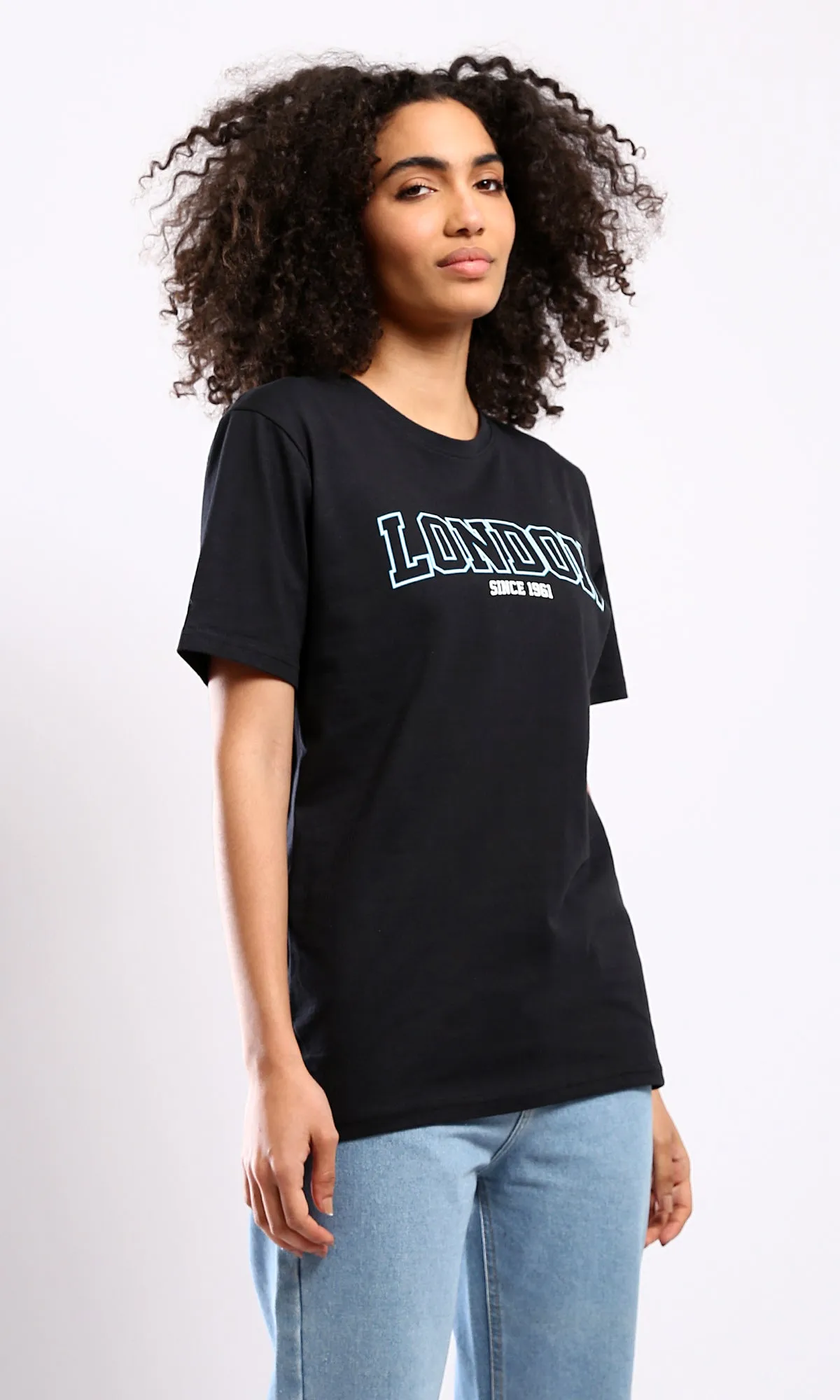 O178971 Slip On Printed London Black Printed Tee