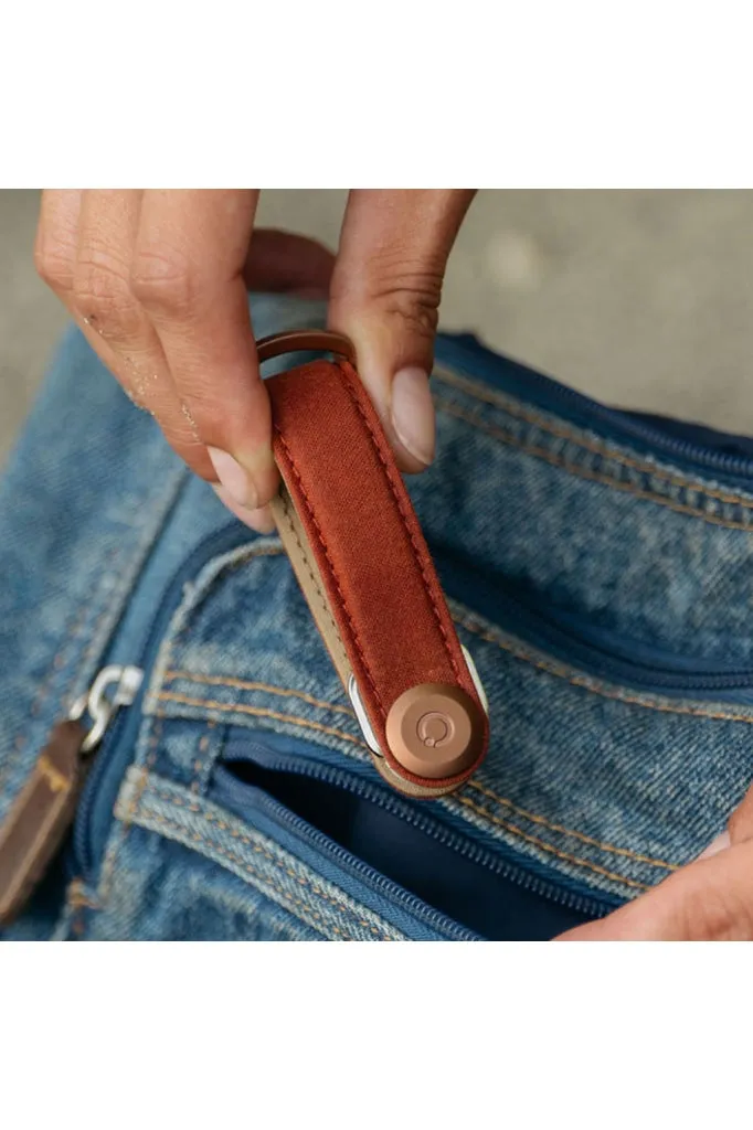 Orbitkey - Waxed Canvas Key Organiser - Brick Red