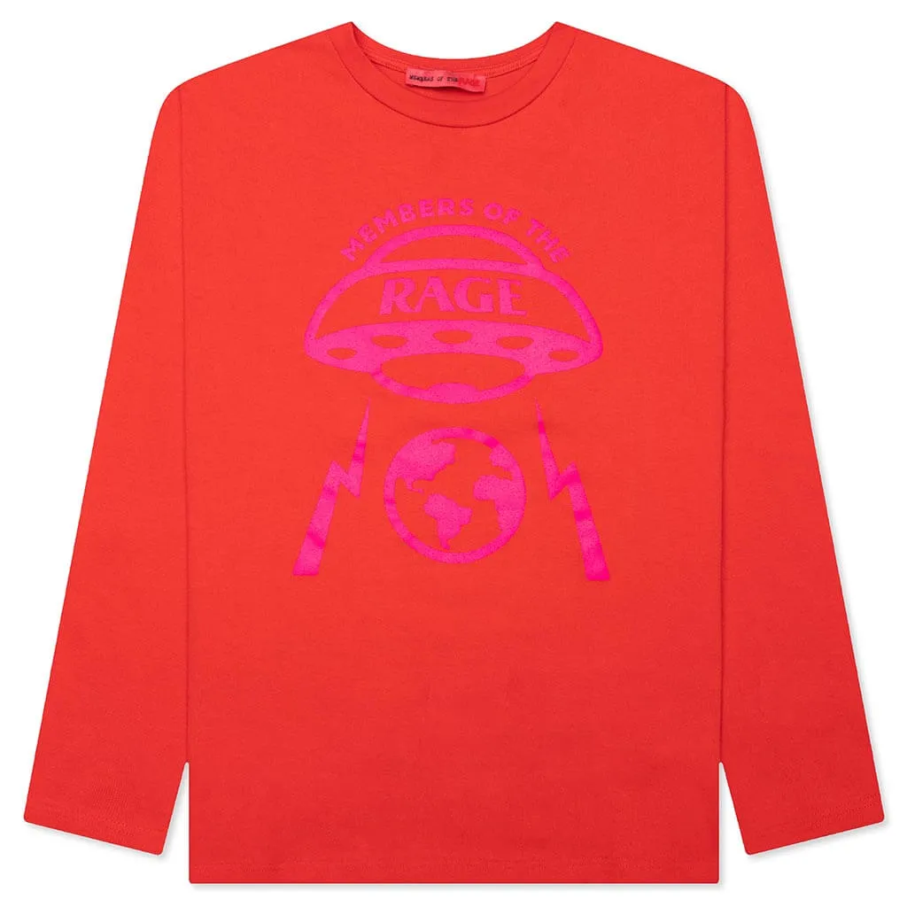 Oversized Planet L/S T-Shirt - Infrared