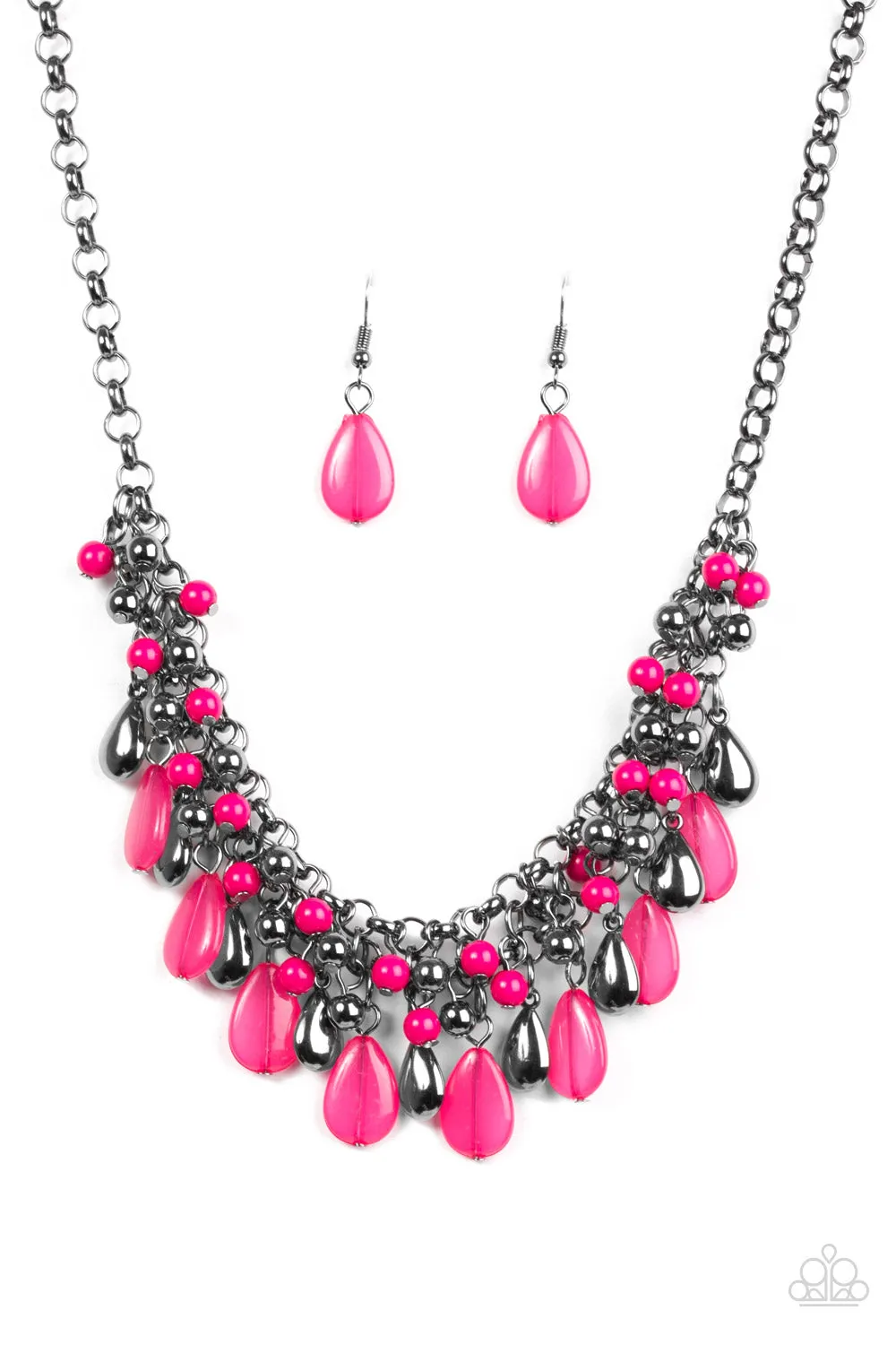 Paparazzi Accessories  - Diva Attitude #N87 Box 1 -  Pink Necklace