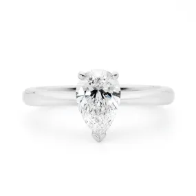 Pear Cut Solitaire Diamond Ring