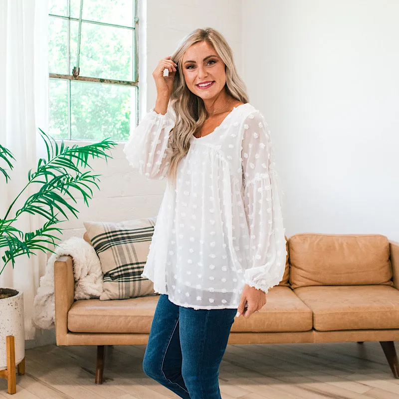 Penny Pom Pom Blouse - White