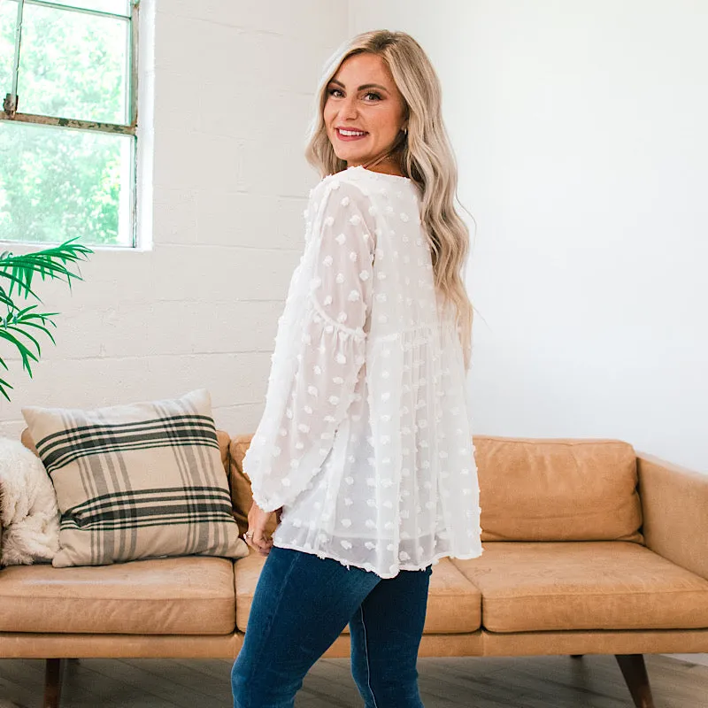 Penny Pom Pom Blouse - White