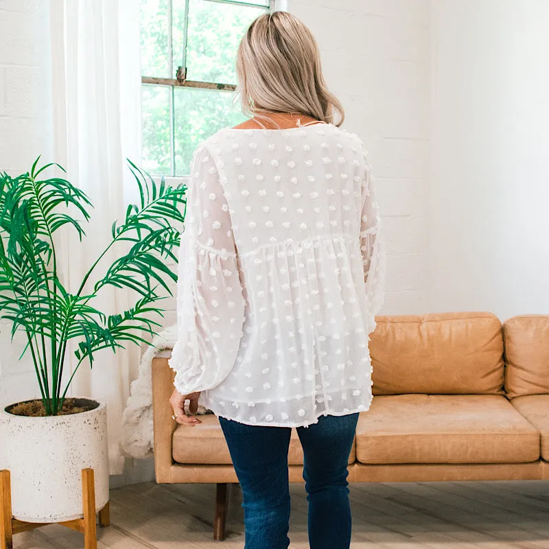 Penny Pom Pom Blouse - White